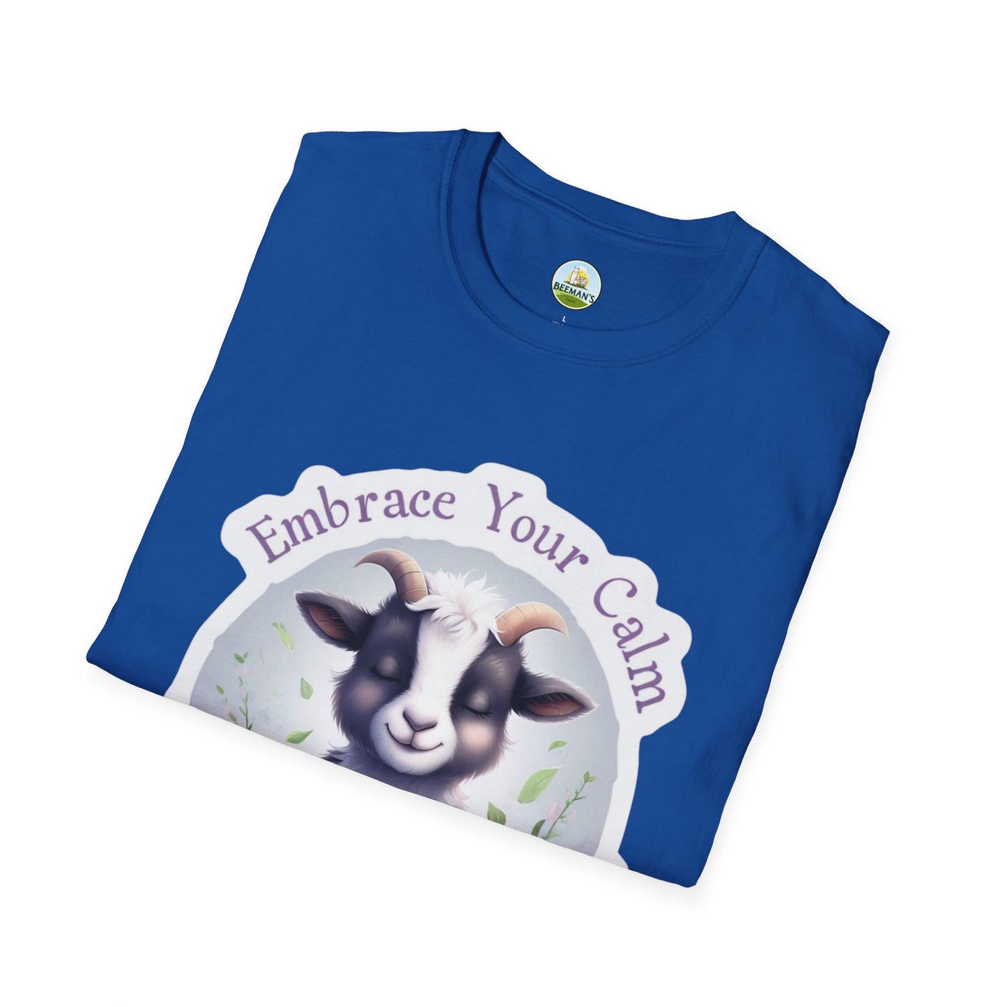 Goat T-Shirt - Beeman's Honey Hill Farm Embrace Your Calm Design