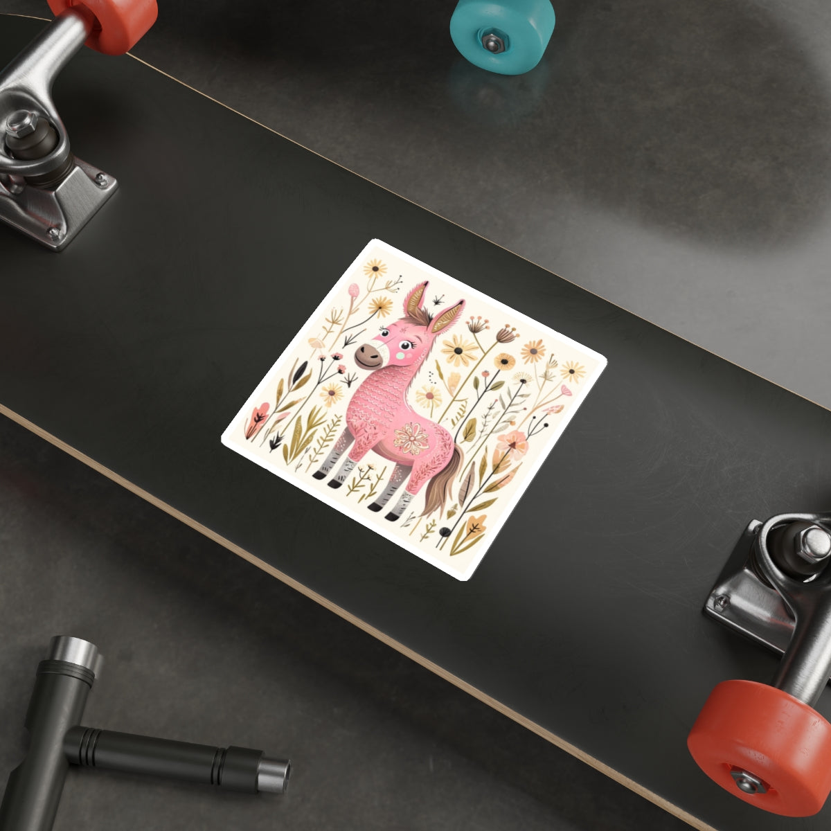 Folk Art Donkey Stickers