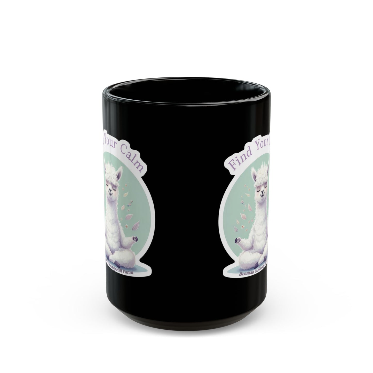 Find Your Calm Aplaca Mug - 15oz Black Coffee Cup for Relaxation