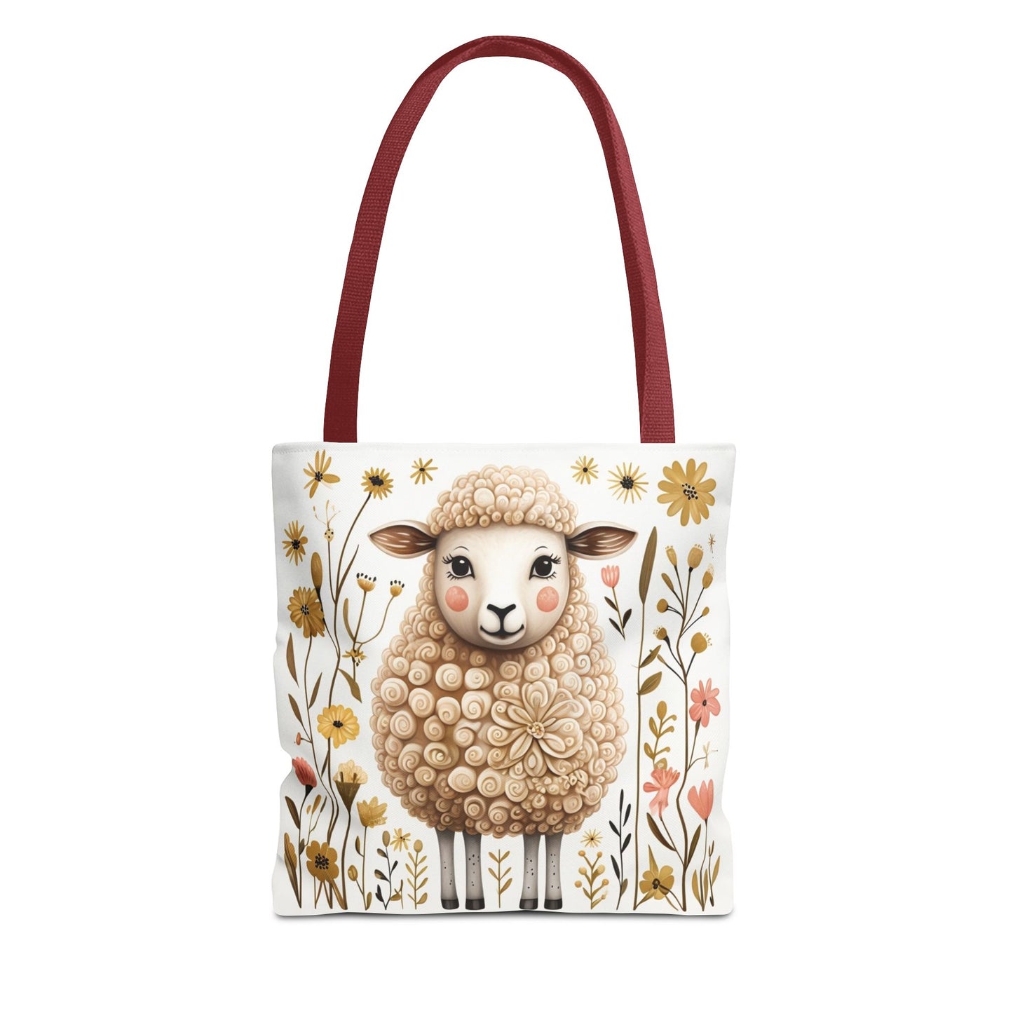 Folk Art Sheep Tote Bag for Animal Lovers | Fun & Stylish Shopping Bag