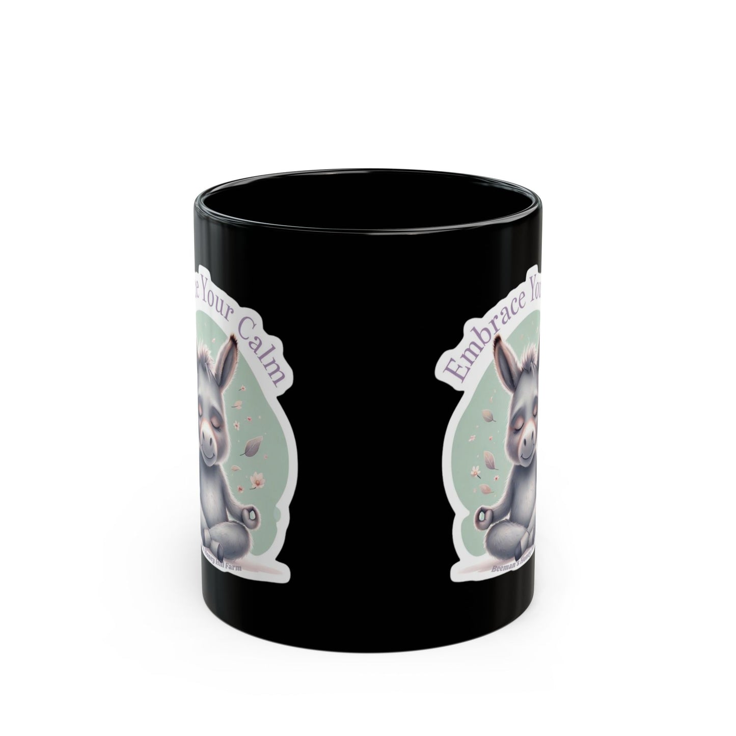 Embrace Your Calm Mini Donkey Mug - 15oz Black Coffee Cup for Relaxation
