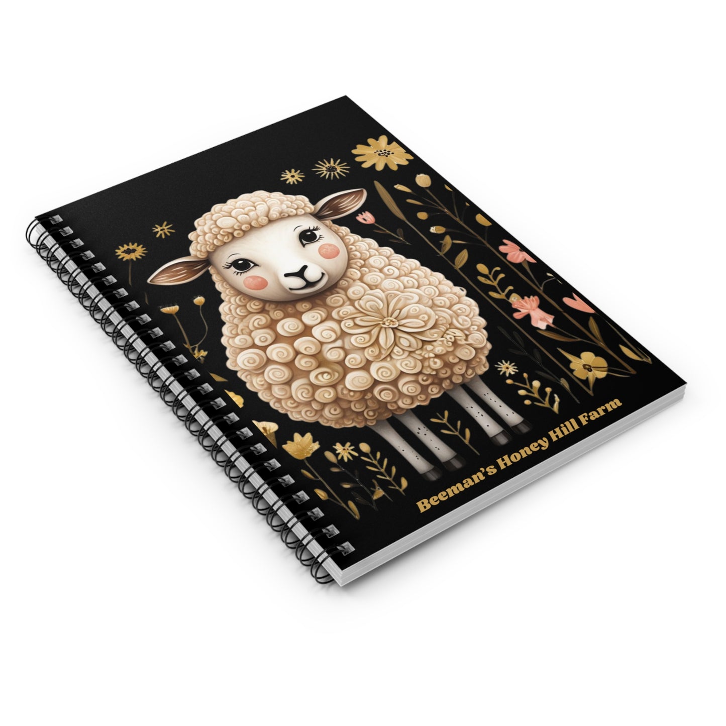 Folk Art Sheep -Themed Spiral Notebook - Perfect for Students and Animal Lovers!