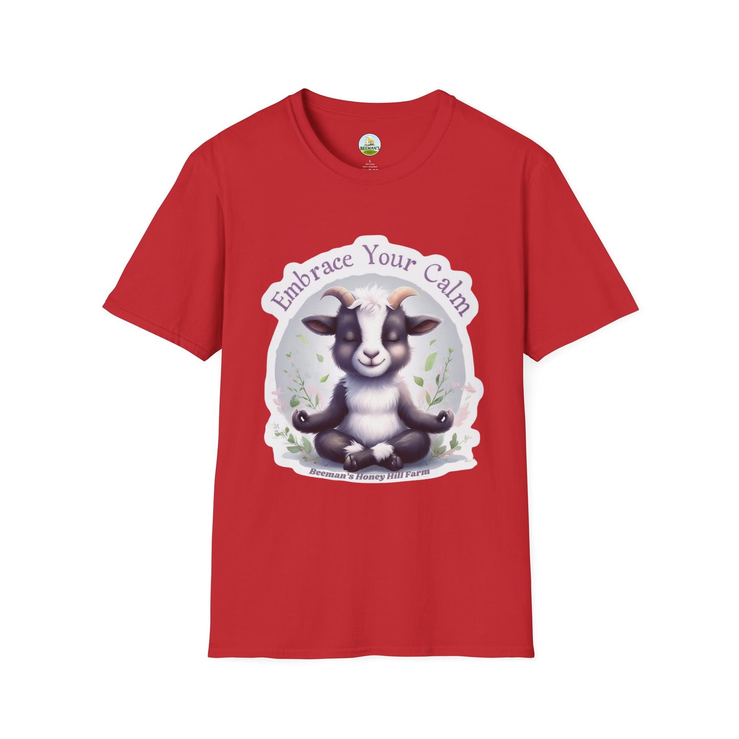 Goat T-Shirt - Beeman's Honey Hill Farm Embrace Your Calm Design