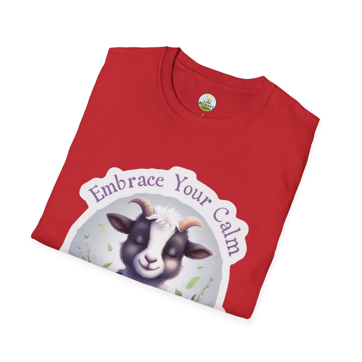 Goat T-Shirt - Beeman's Honey Hill Farm Embrace Your Calm Design