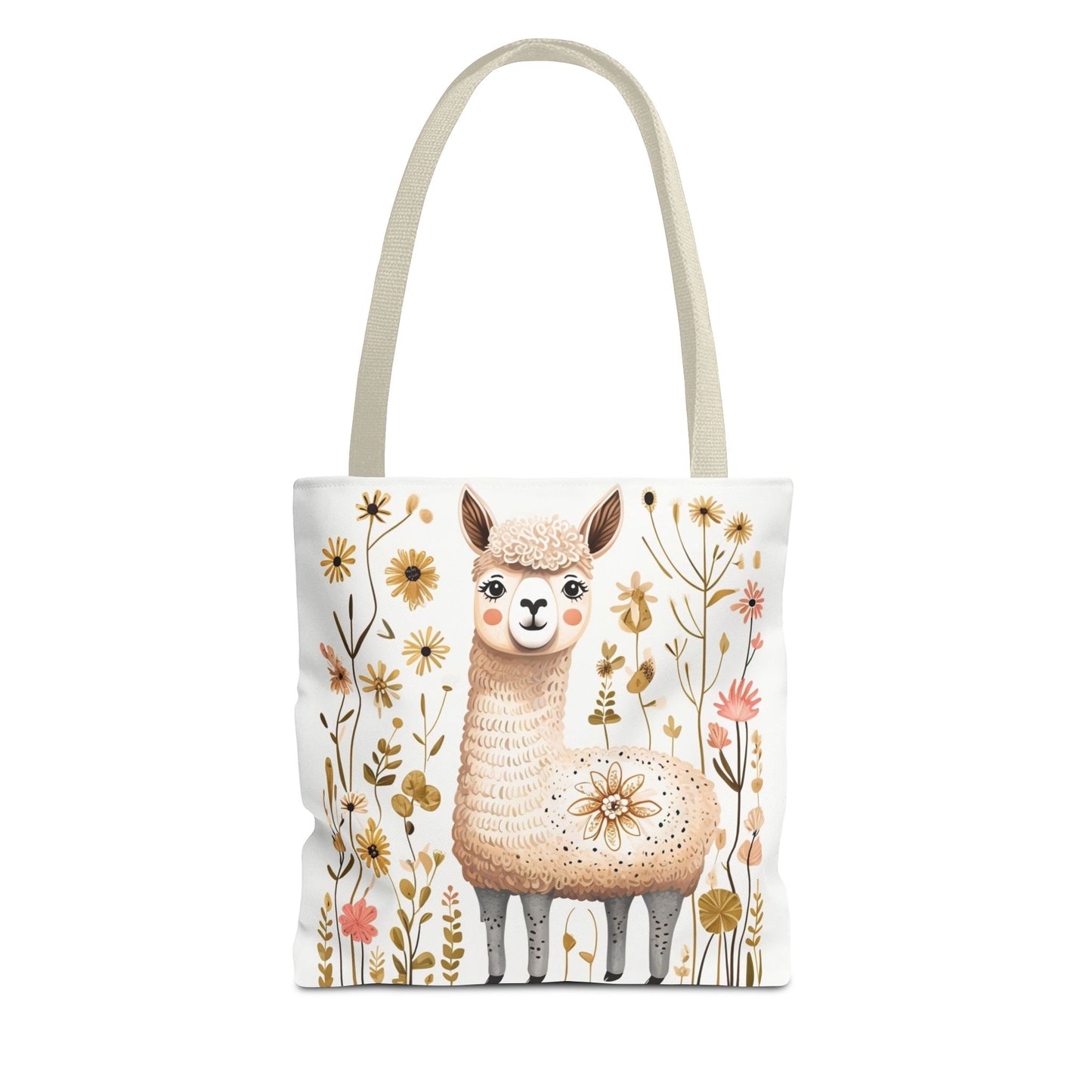 Folk Art Alpaca Tote Bag for Animal Lovers | Fun & Stylish Shopping Bag