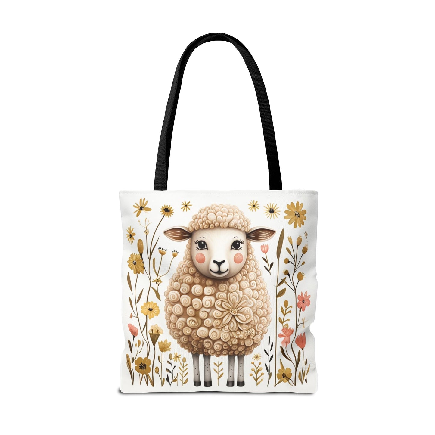 Folk Art Sheep Tote Bag for Animal Lovers | Fun & Stylish Shopping Bag
