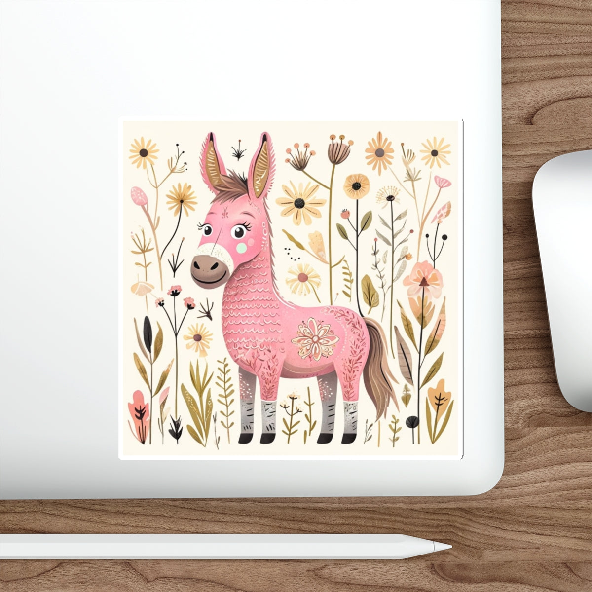 Folk Art Donkey Stickers