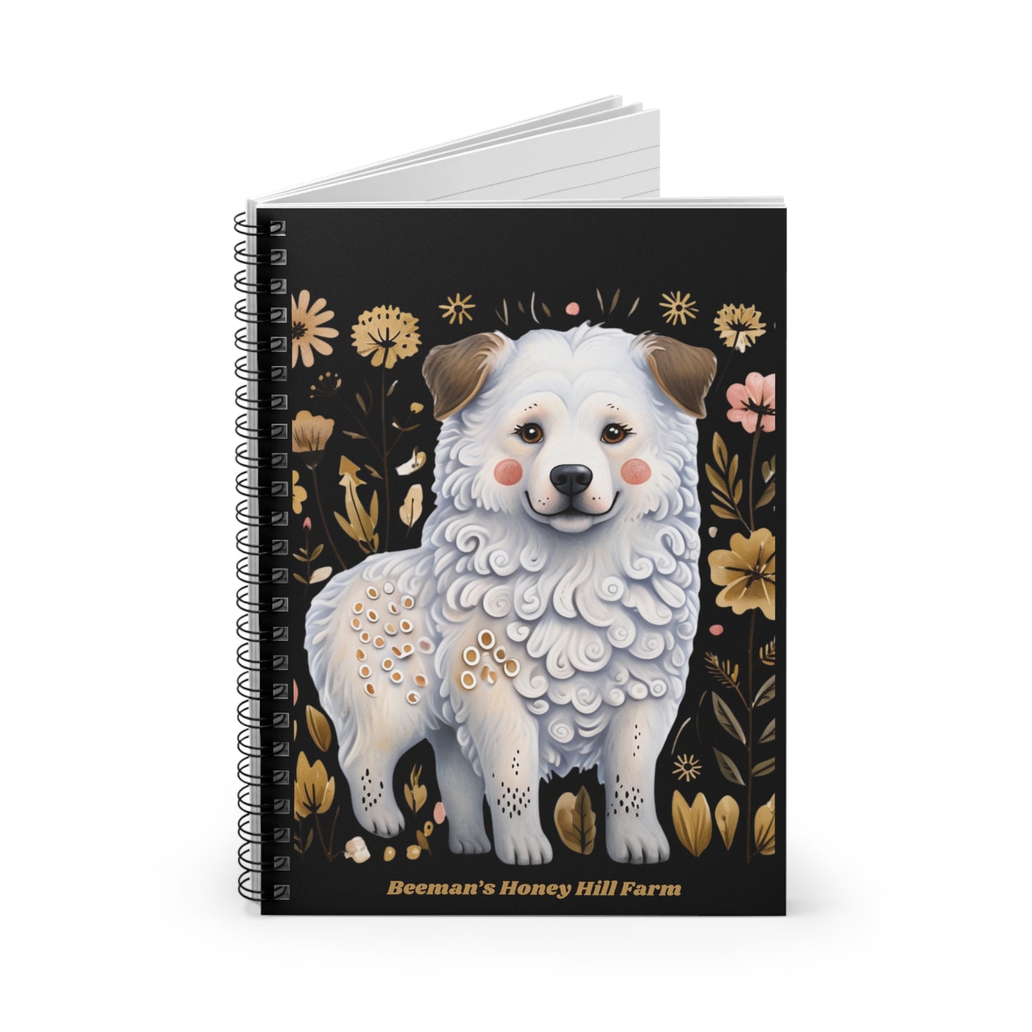 Folk Art Great Pyrenees -Themed Spiral Notebook - Perfect for Students and Animal Lovers!