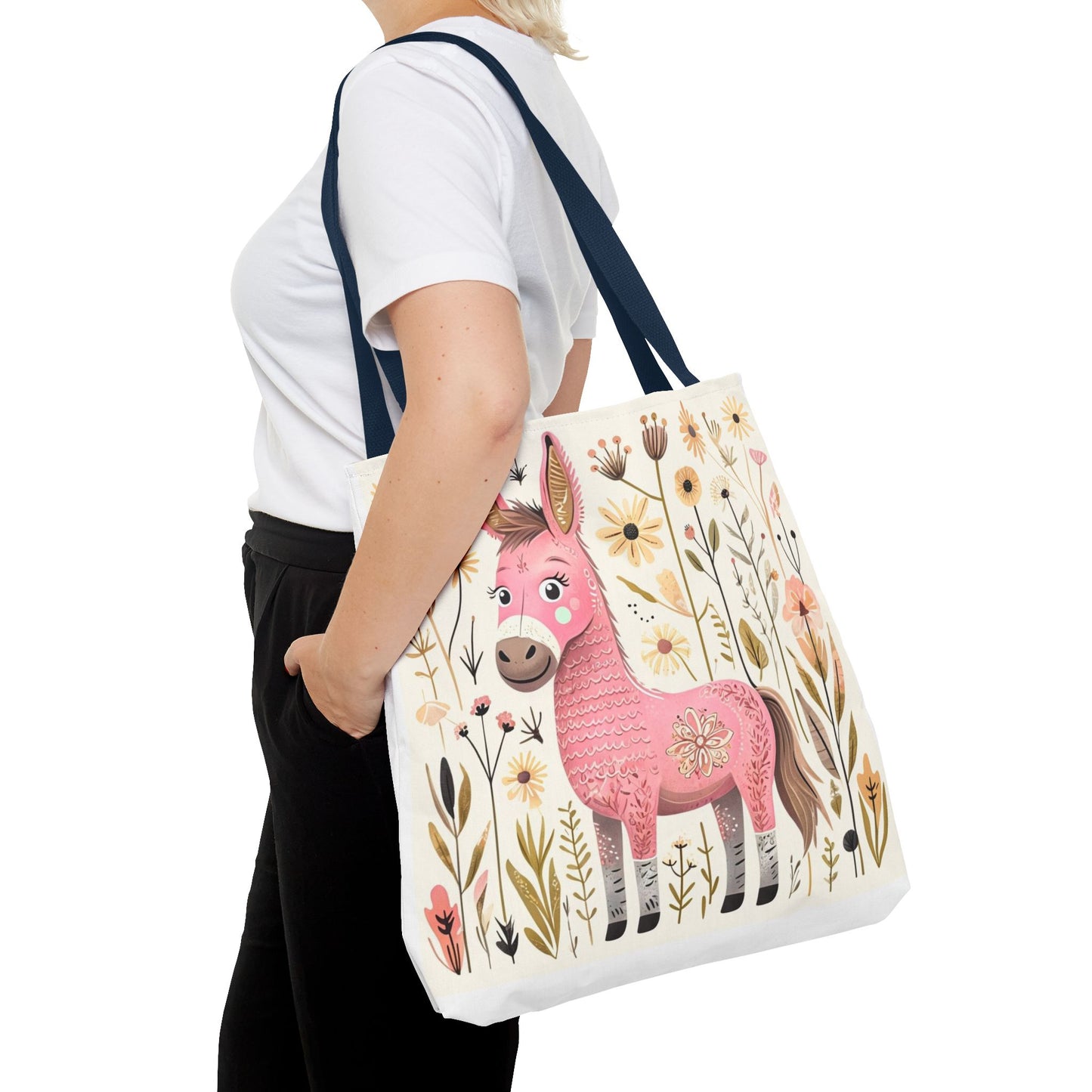 Folk Art Donkey Tote Bag for Animal Lovers | Fun & Stylish Shopping Bag