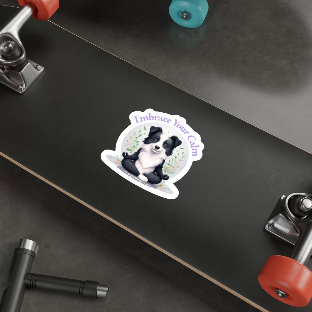 Border Collie Embrace Your Calm Die-Cut Stickers | Beeman's Honey Hill Farm