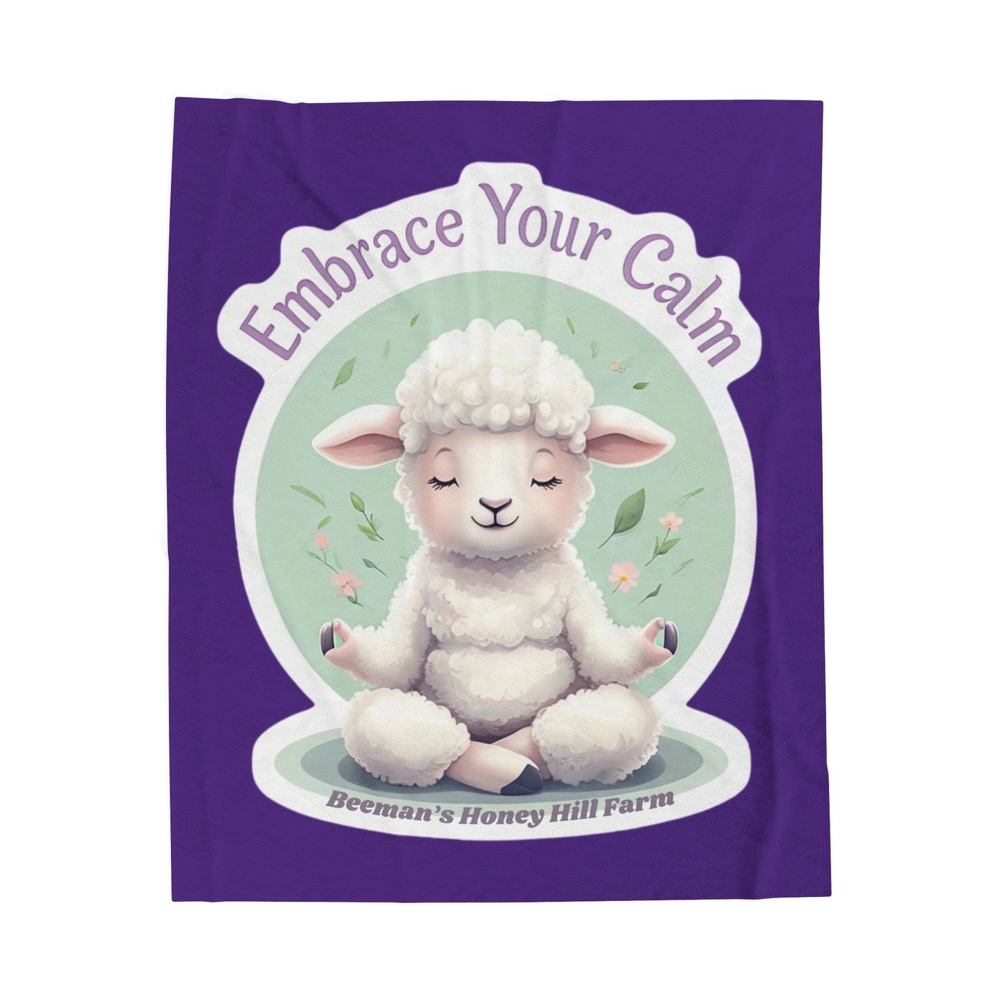 Embrace Your Calm Lamb - Cozy Farmhouse Plush Blanket - Perfect for Home Decor & Gifting