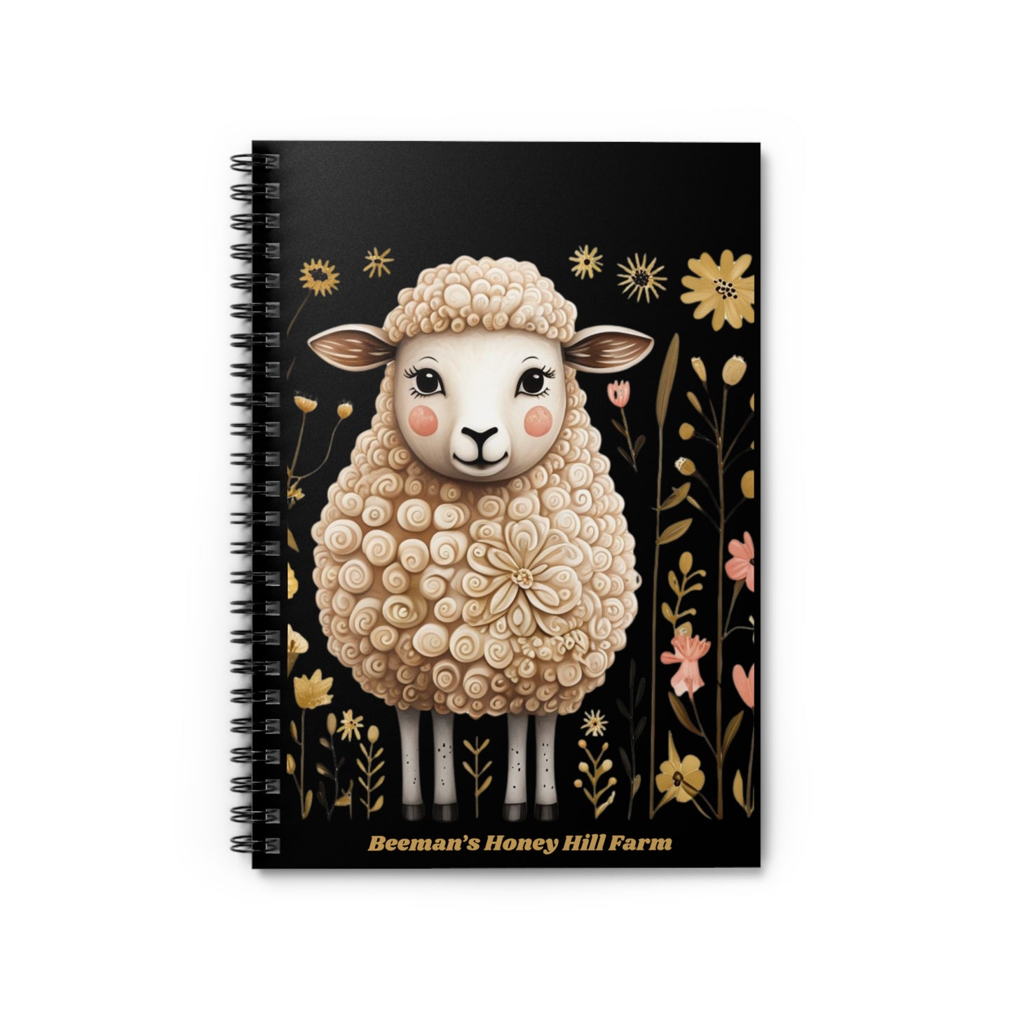 Folk Art Sheep -Themed Spiral Notebook - Perfect for Students and Animal Lovers!