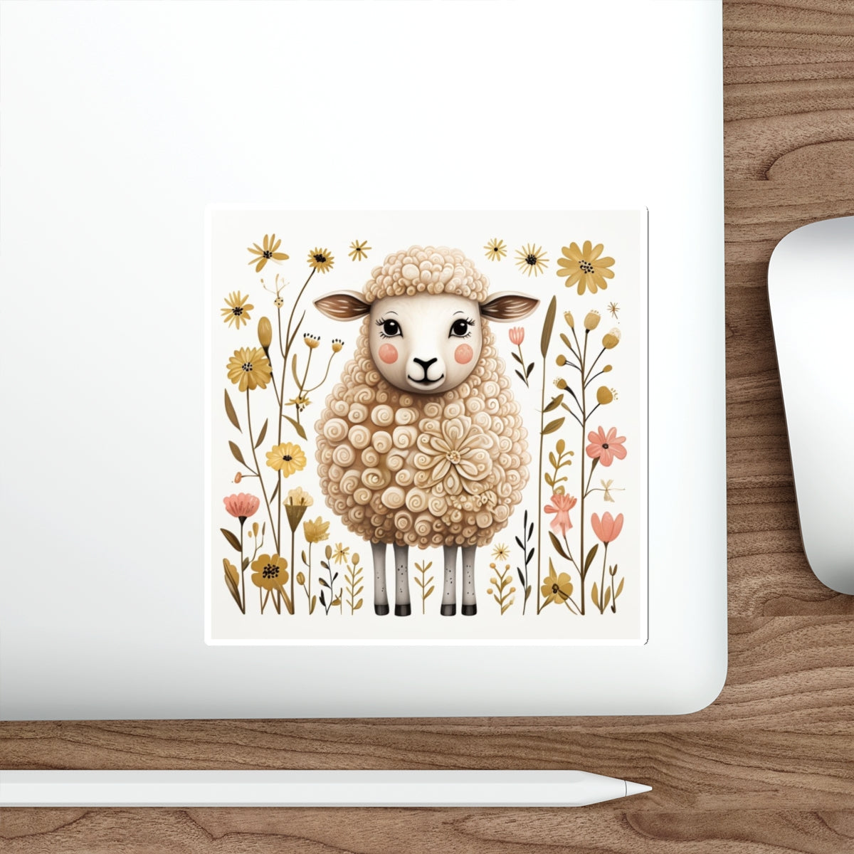 Folk Art Sheep Stickers