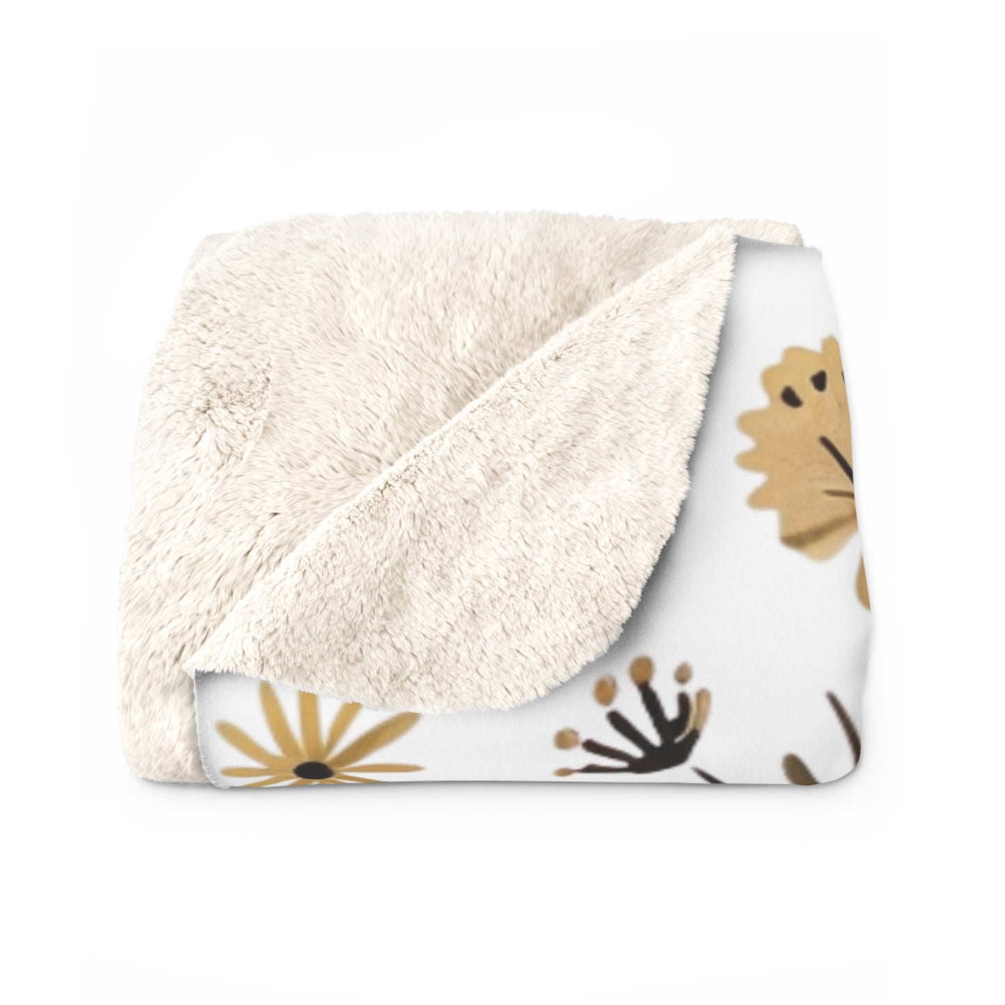 Great Pyrenees Cozy Sherpa Fleece Blanket with Floral Design - Perfect for Home Decor and Gifting
