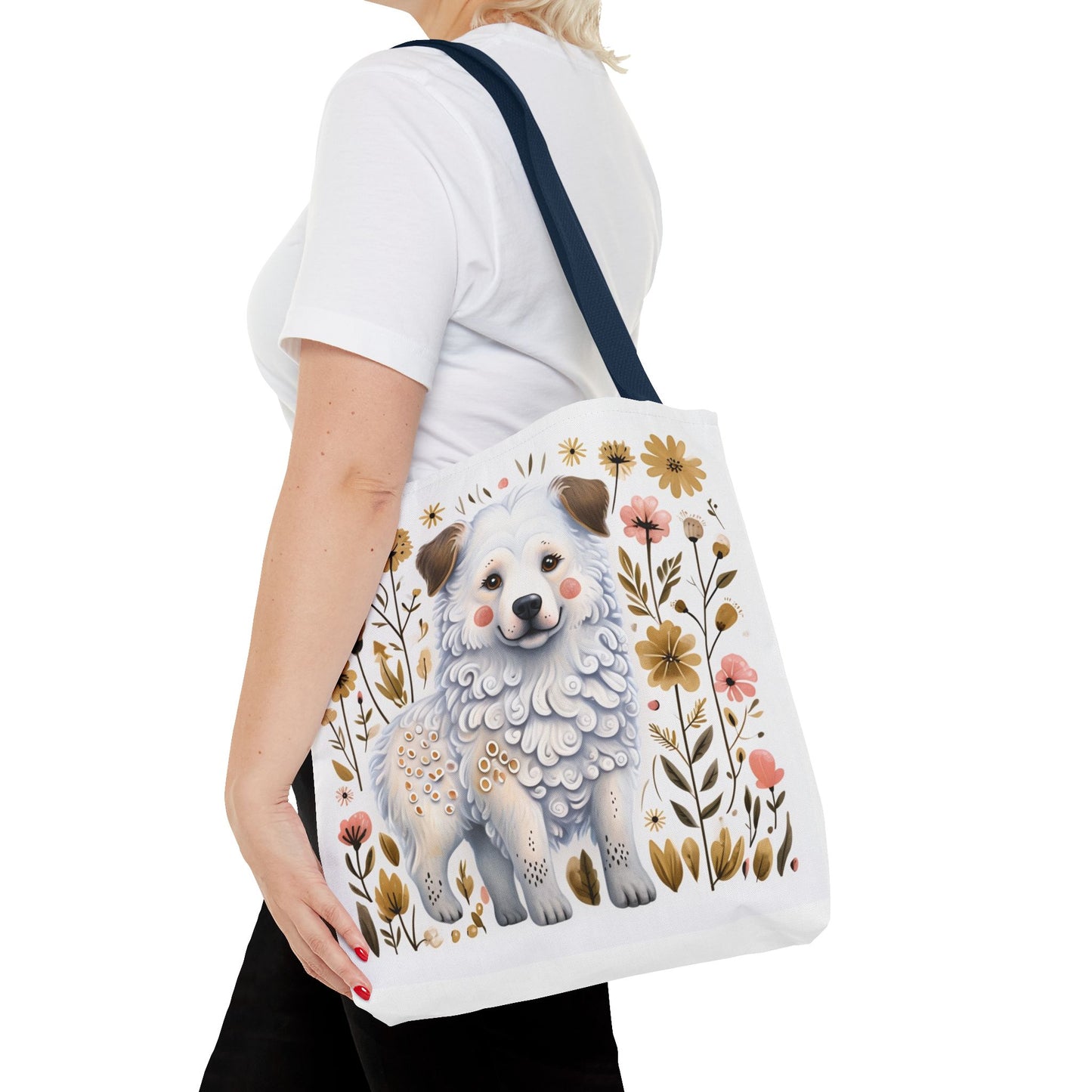 Folk Art Great Pyrenees Tote Bag for Animal Lovers | Fun & Stylish Shopping Bag