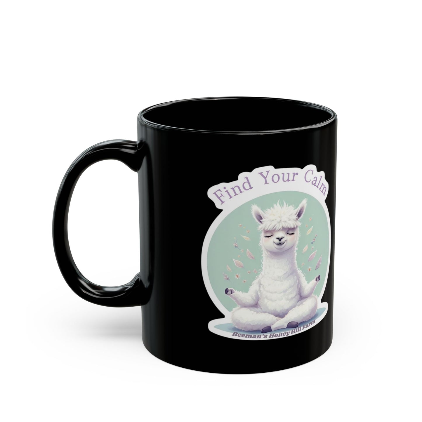 Find Your Calm Aplaca Mug - 15oz Black Coffee Cup for Relaxation