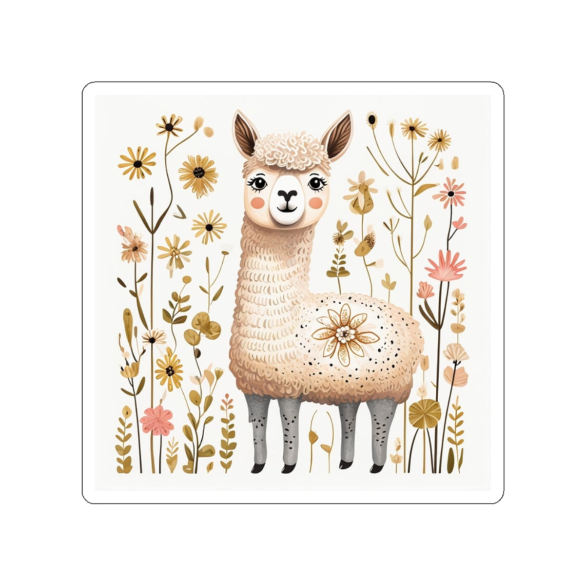 Folk Art Alpaca Stickers