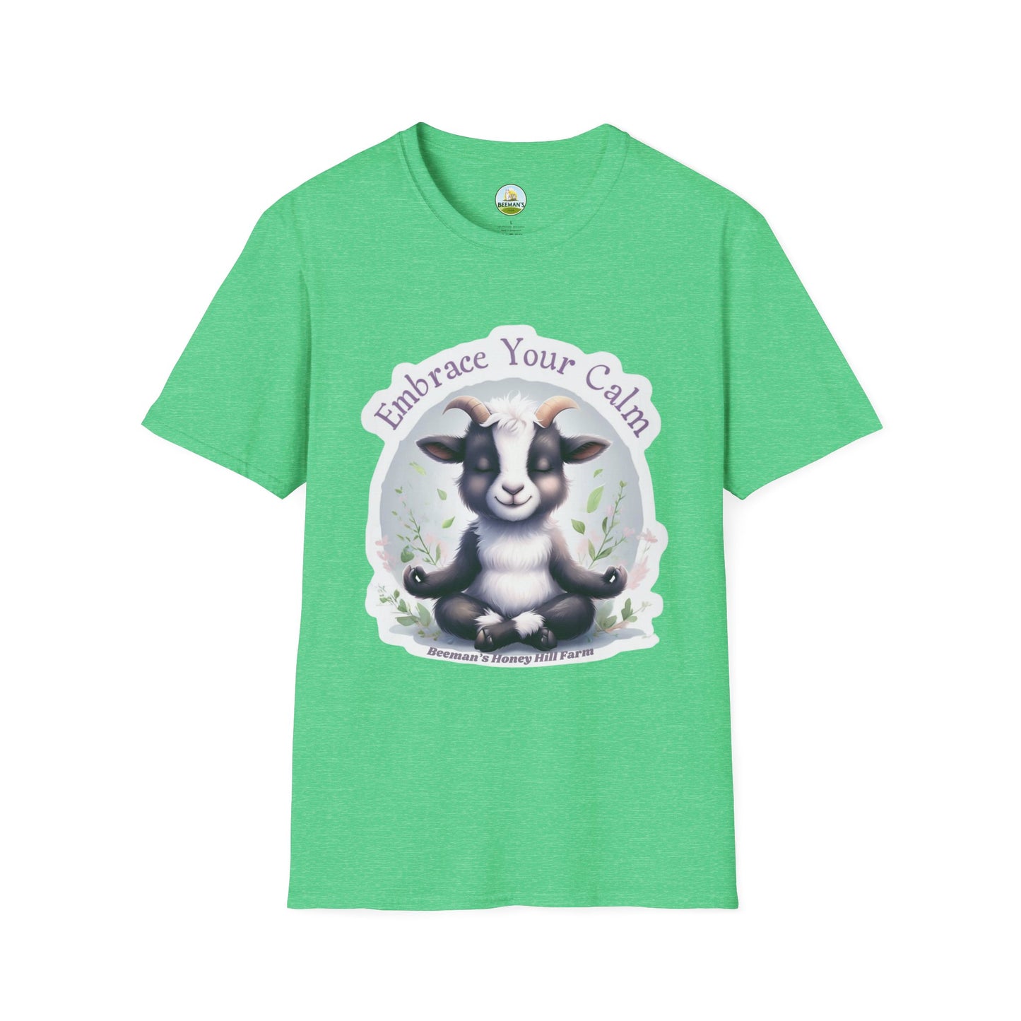 Goat T-Shirt - Beeman's Honey Hill Farm Embrace Your Calm Design