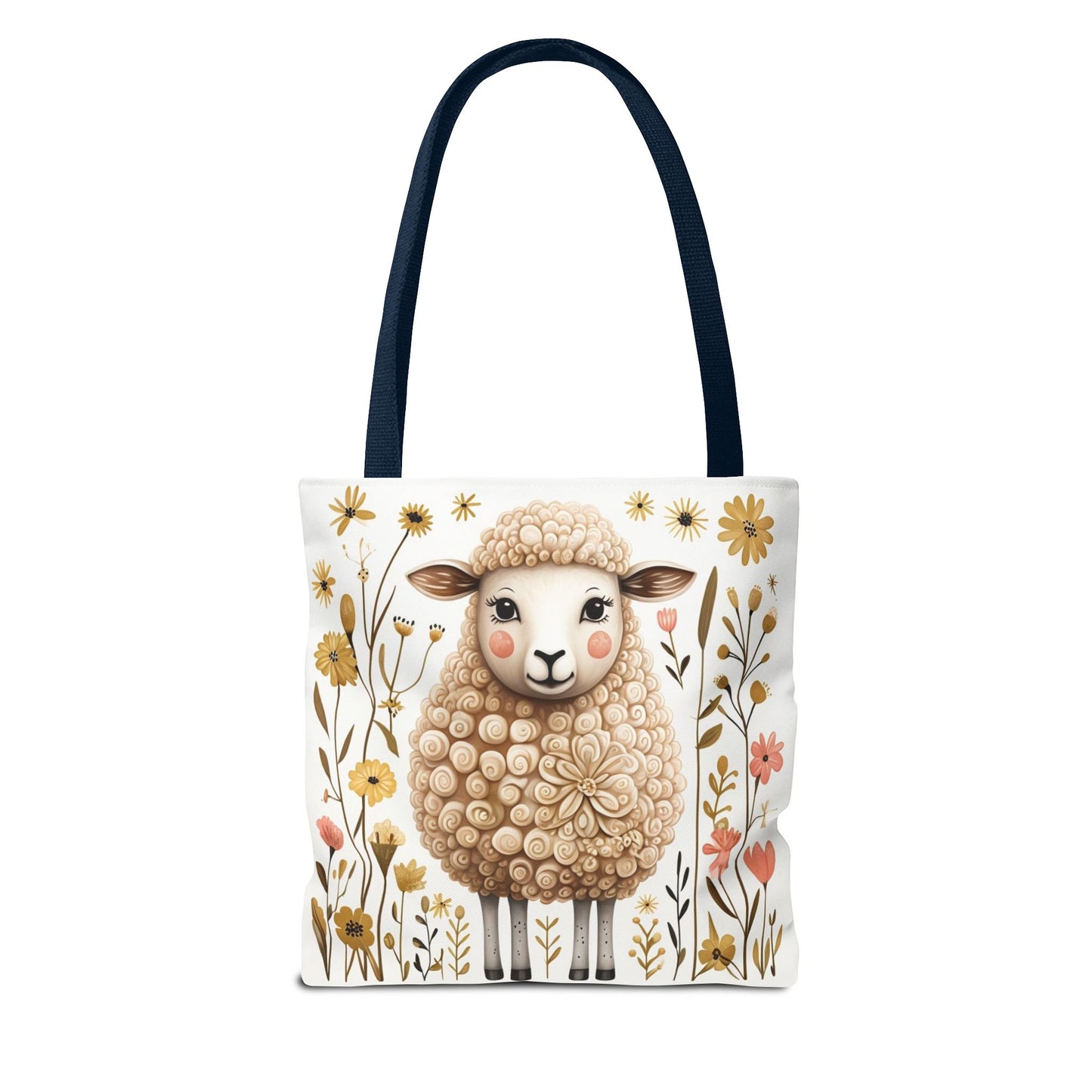 Folk Art Sheep Tote Bag for Animal Lovers | Fun & Stylish Shopping Bag