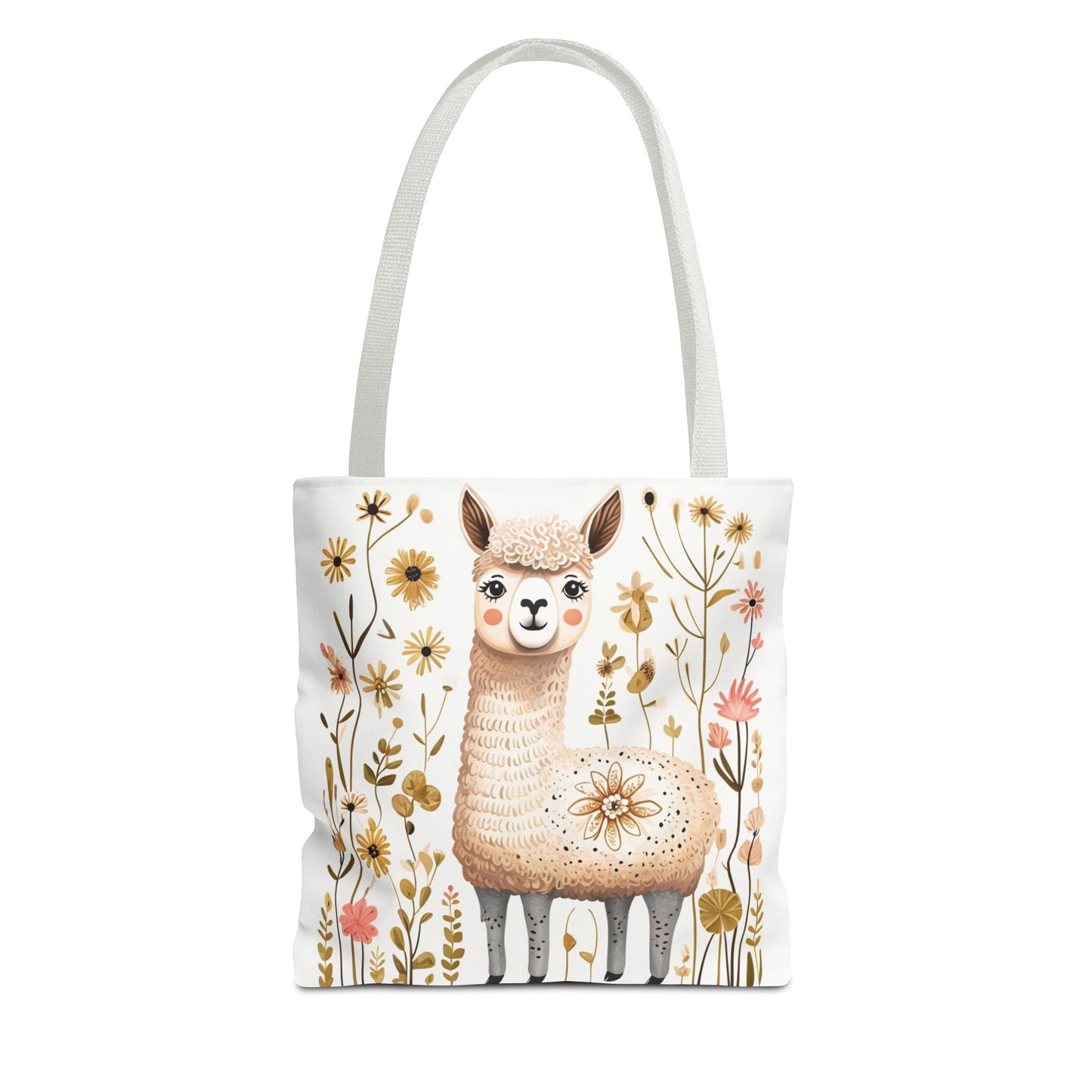 Folk Art Alpaca Tote Bag for Animal Lovers | Fun & Stylish Shopping Bag