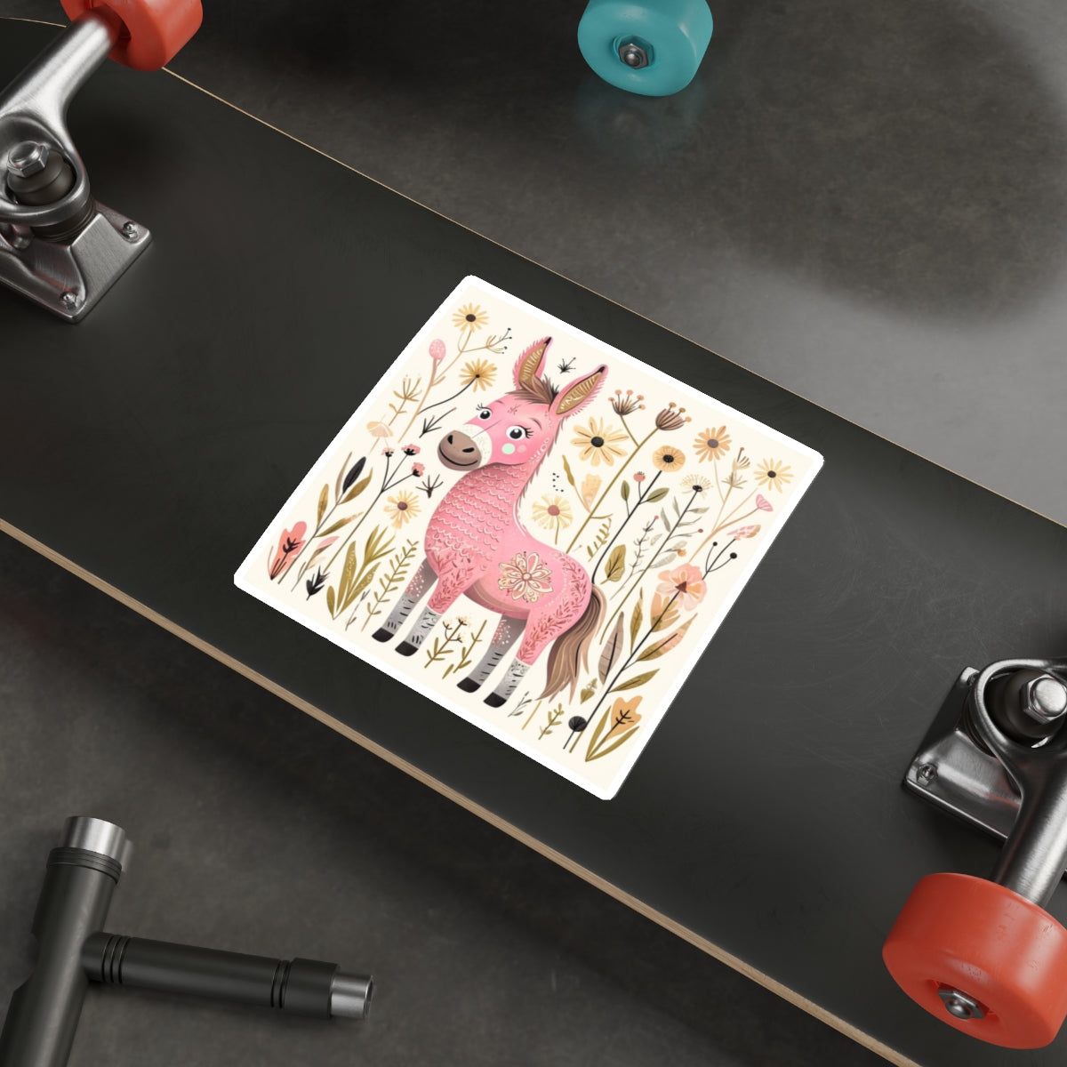 Folk Art Donkey Stickers