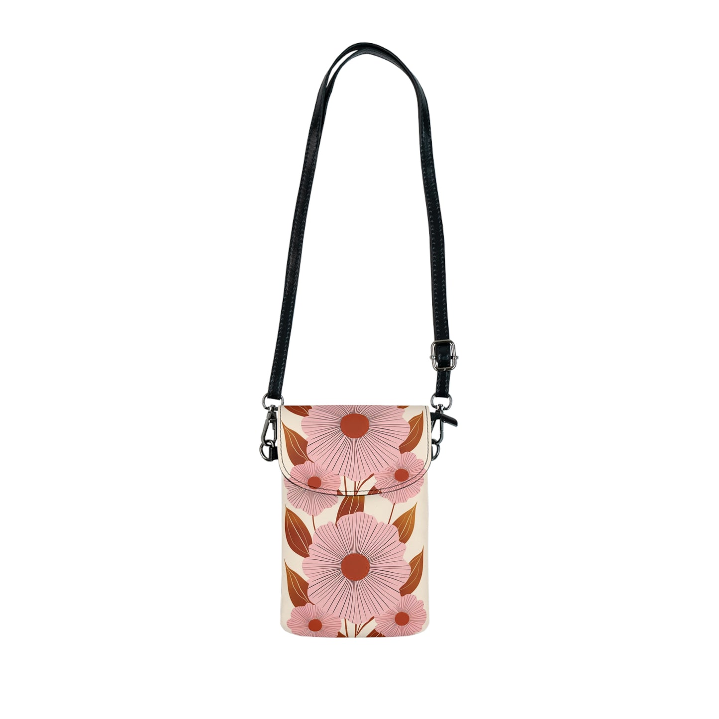 Botanical Print Cell Phone Wallet - Trendy Crossbody Bag for Everyday Use
