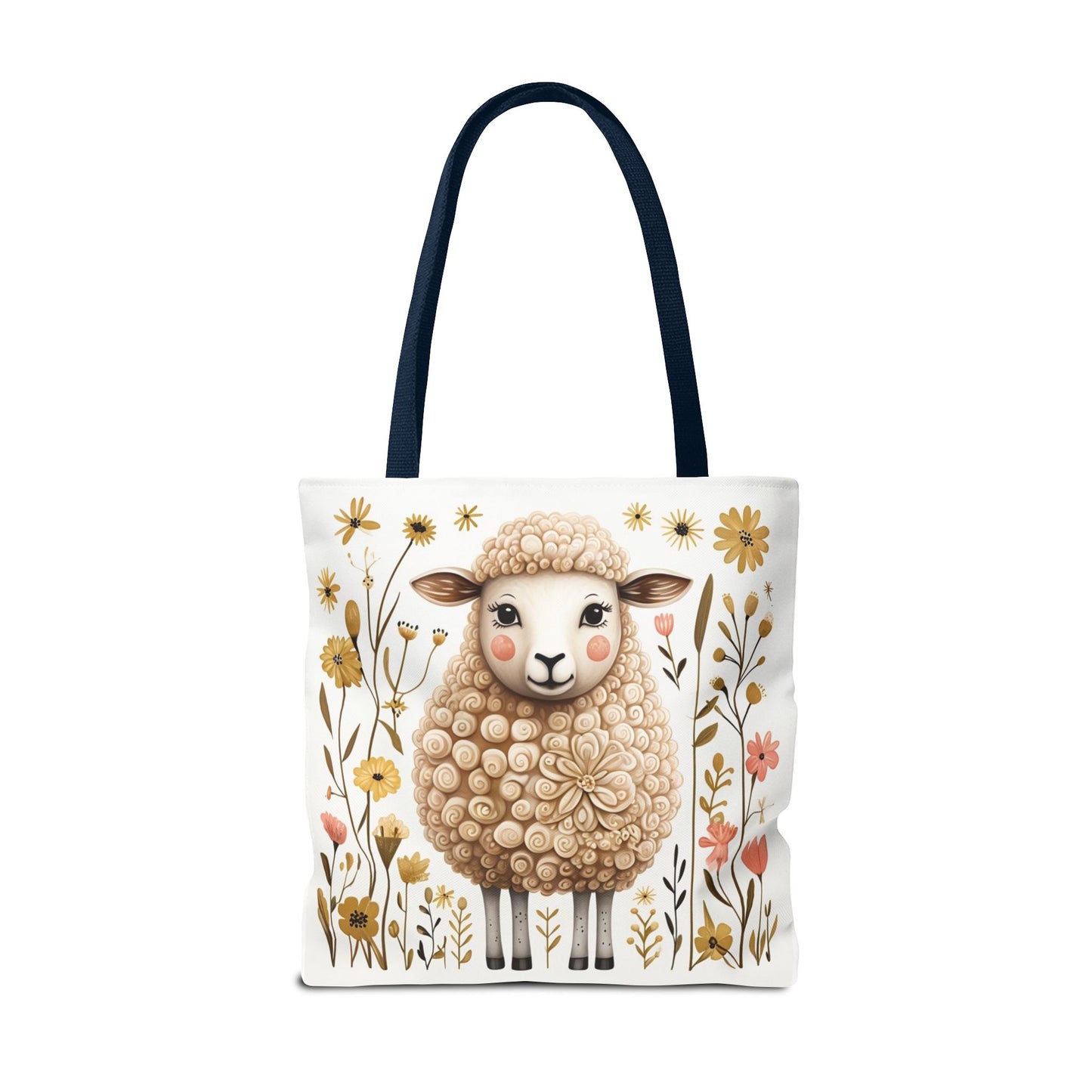 Folk Art Sheep Tote Bag for Animal Lovers | Fun & Stylish Shopping Bag