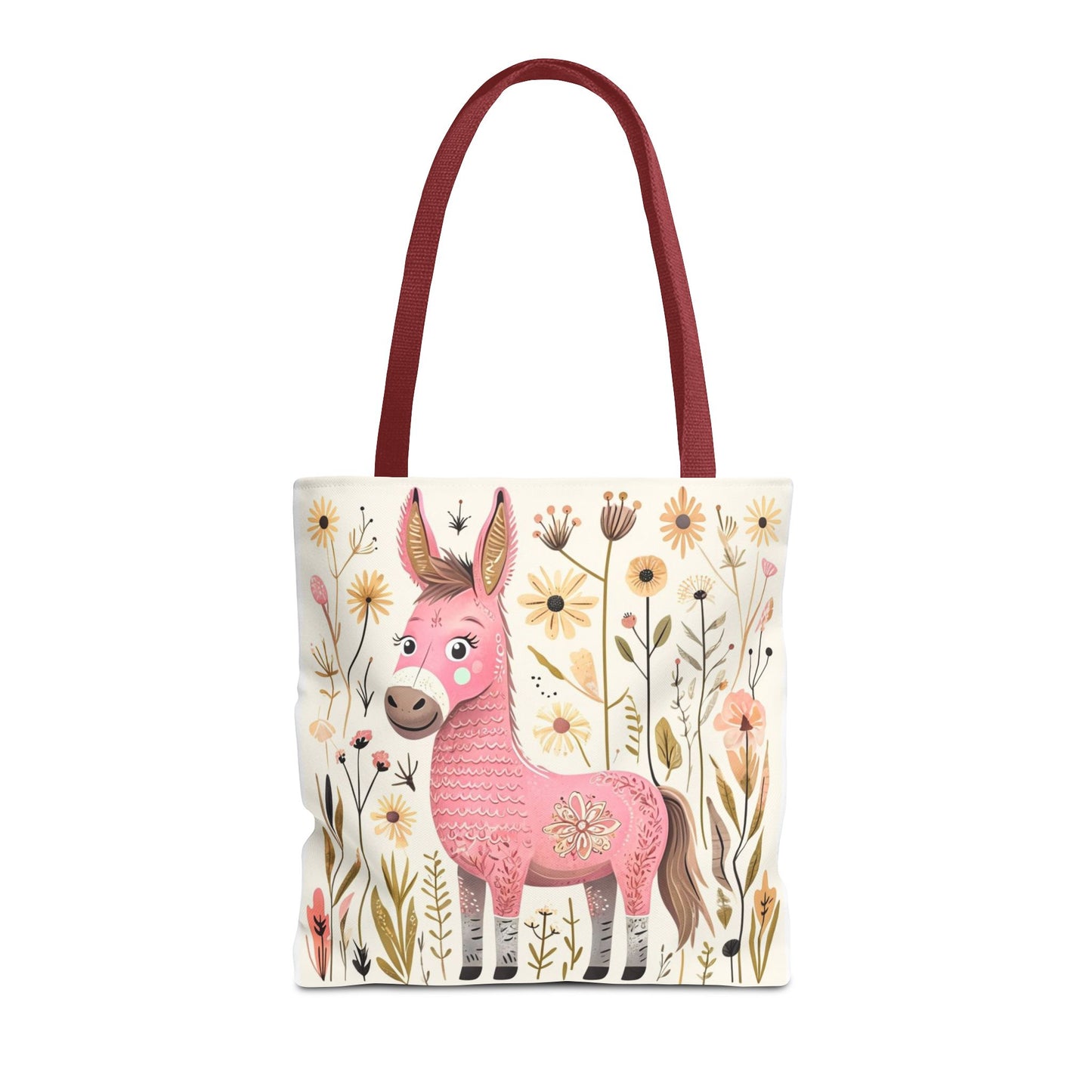 Folk Art Donkey Tote Bag for Animal Lovers | Fun & Stylish Shopping Bag