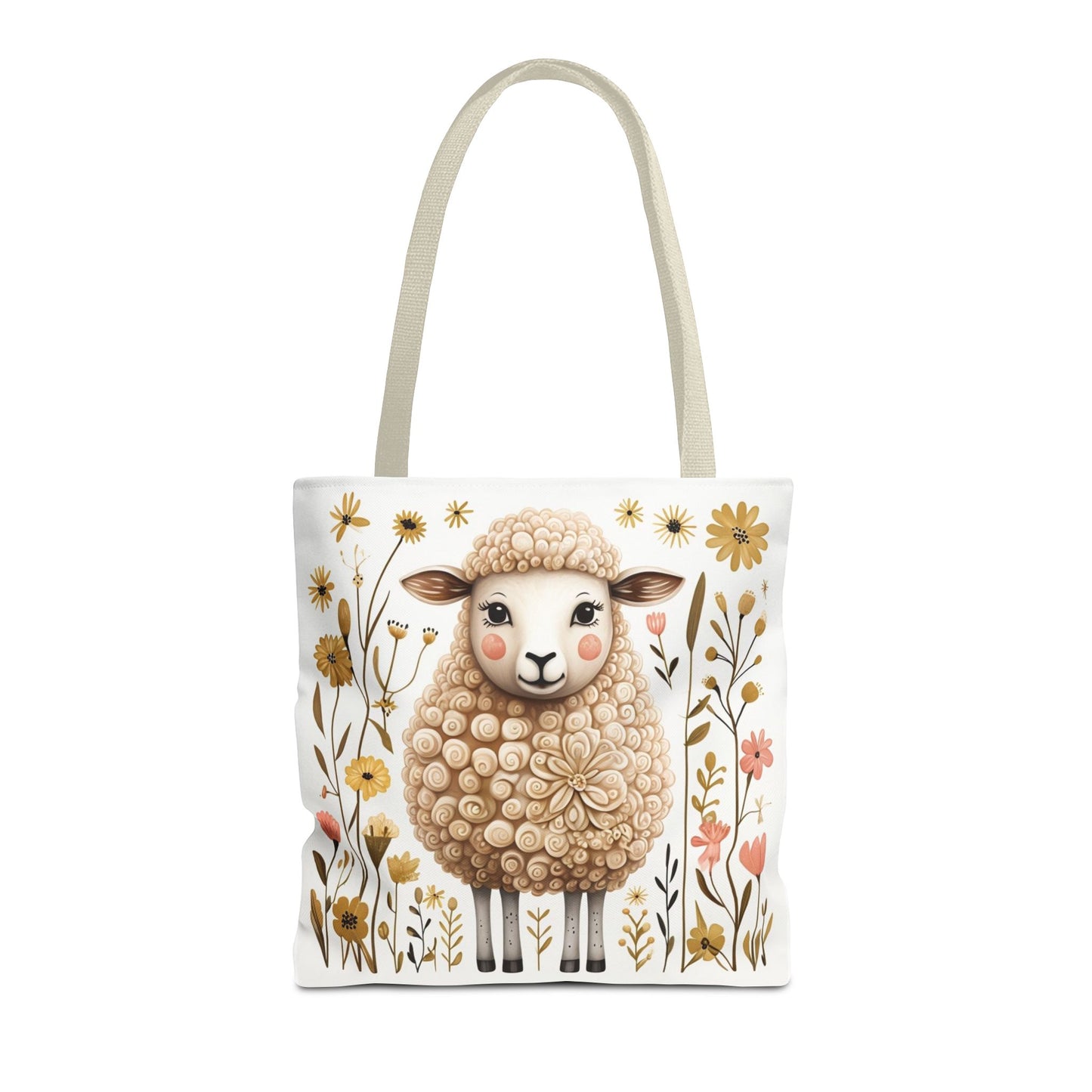 Folk Art Sheep Tote Bag for Animal Lovers | Fun & Stylish Shopping Bag