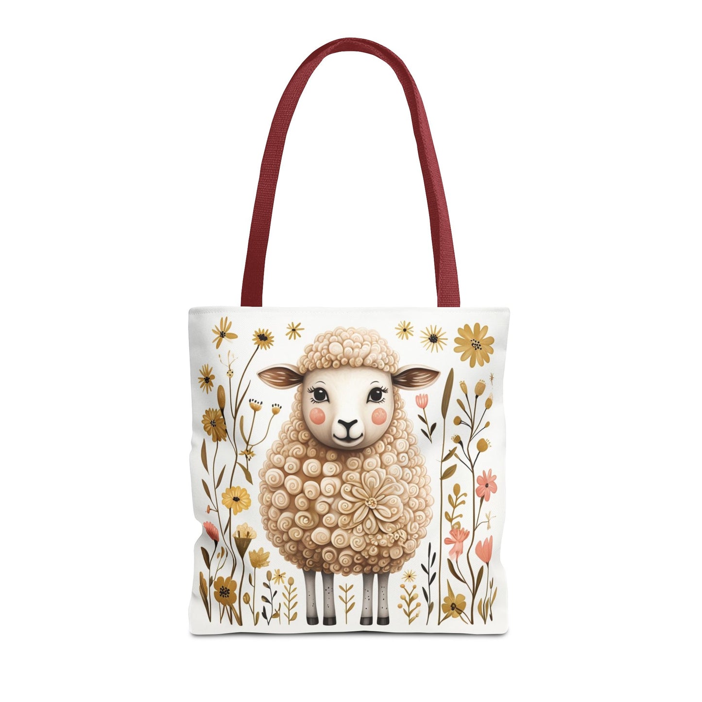 Folk Art Sheep Tote Bag for Animal Lovers | Fun & Stylish Shopping Bag