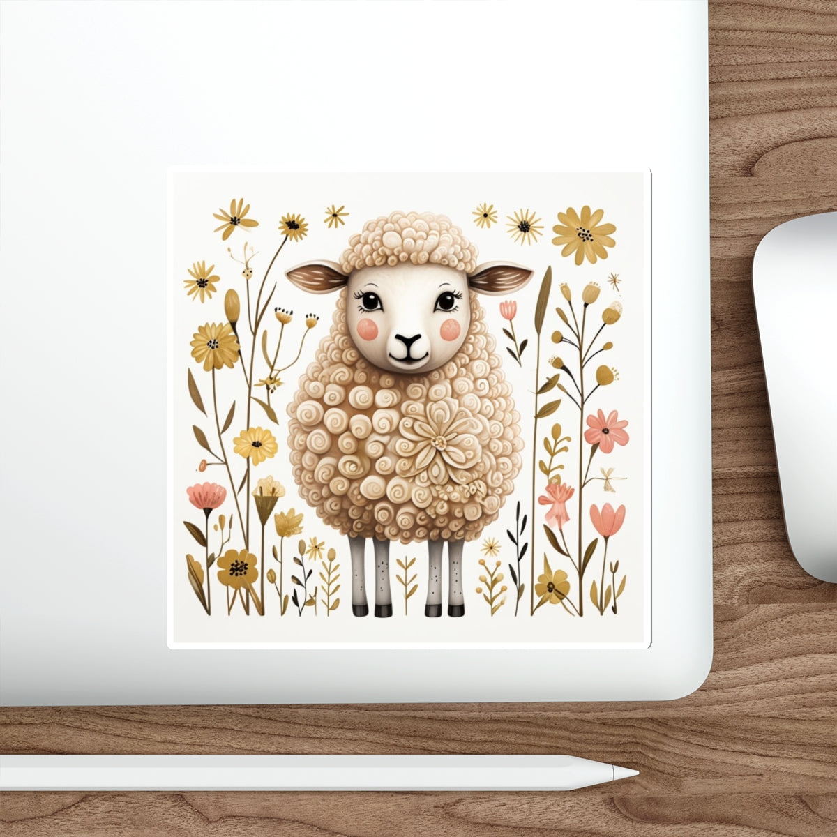 Folk Art Sheep Stickers