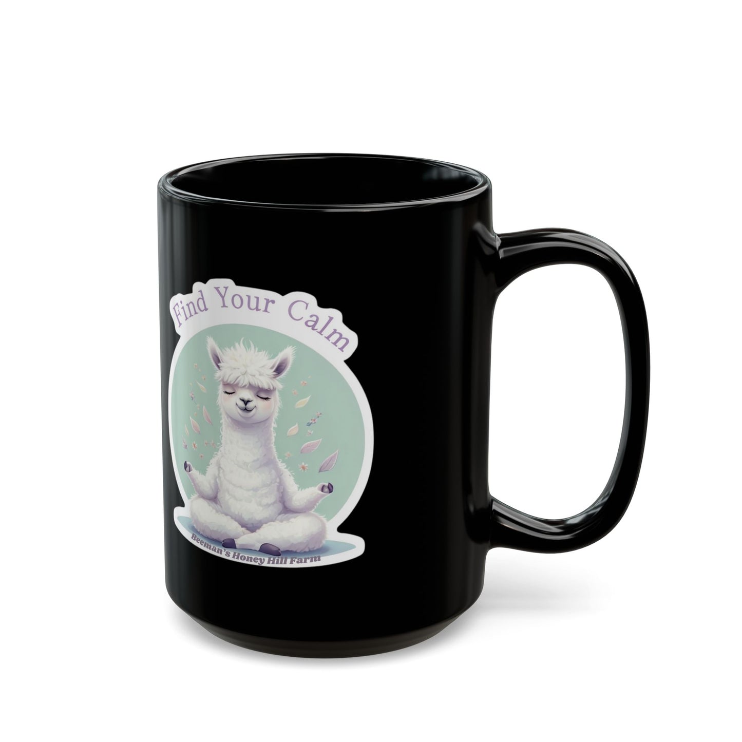 Find Your Calm Aplaca Mug - 15oz Black Coffee Cup for Relaxation