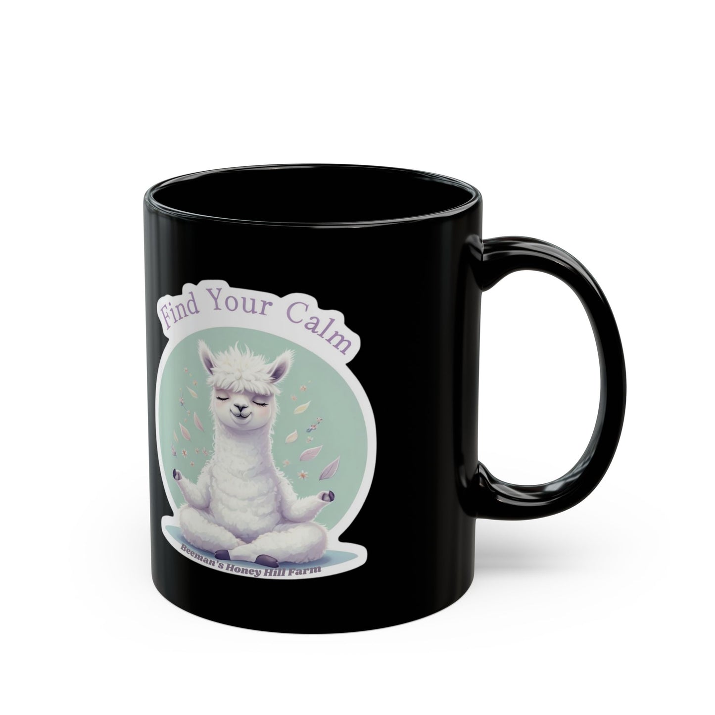 Find Your Calm Aplaca Mug - 15oz Black Coffee Cup for Relaxation