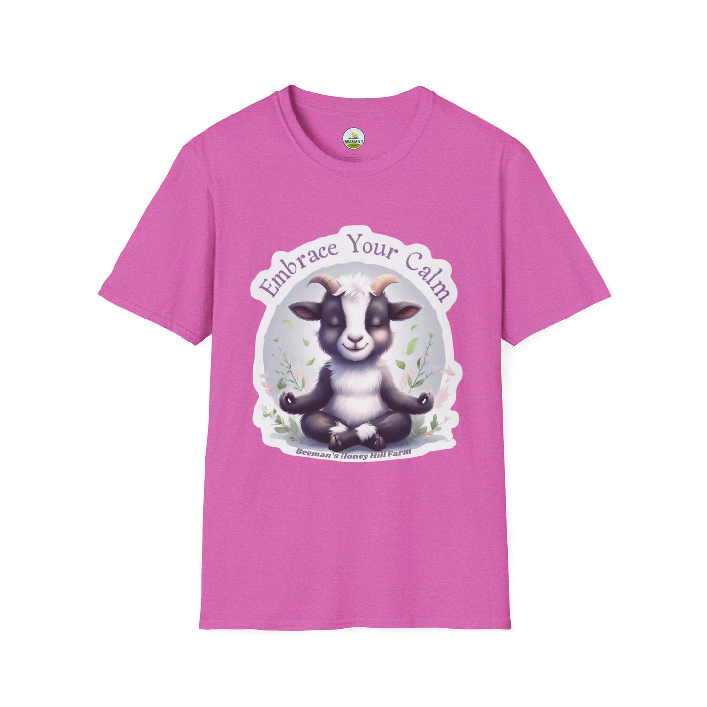 Goat T-Shirt - Beeman's Honey Hill Farm Embrace Your Calm Design