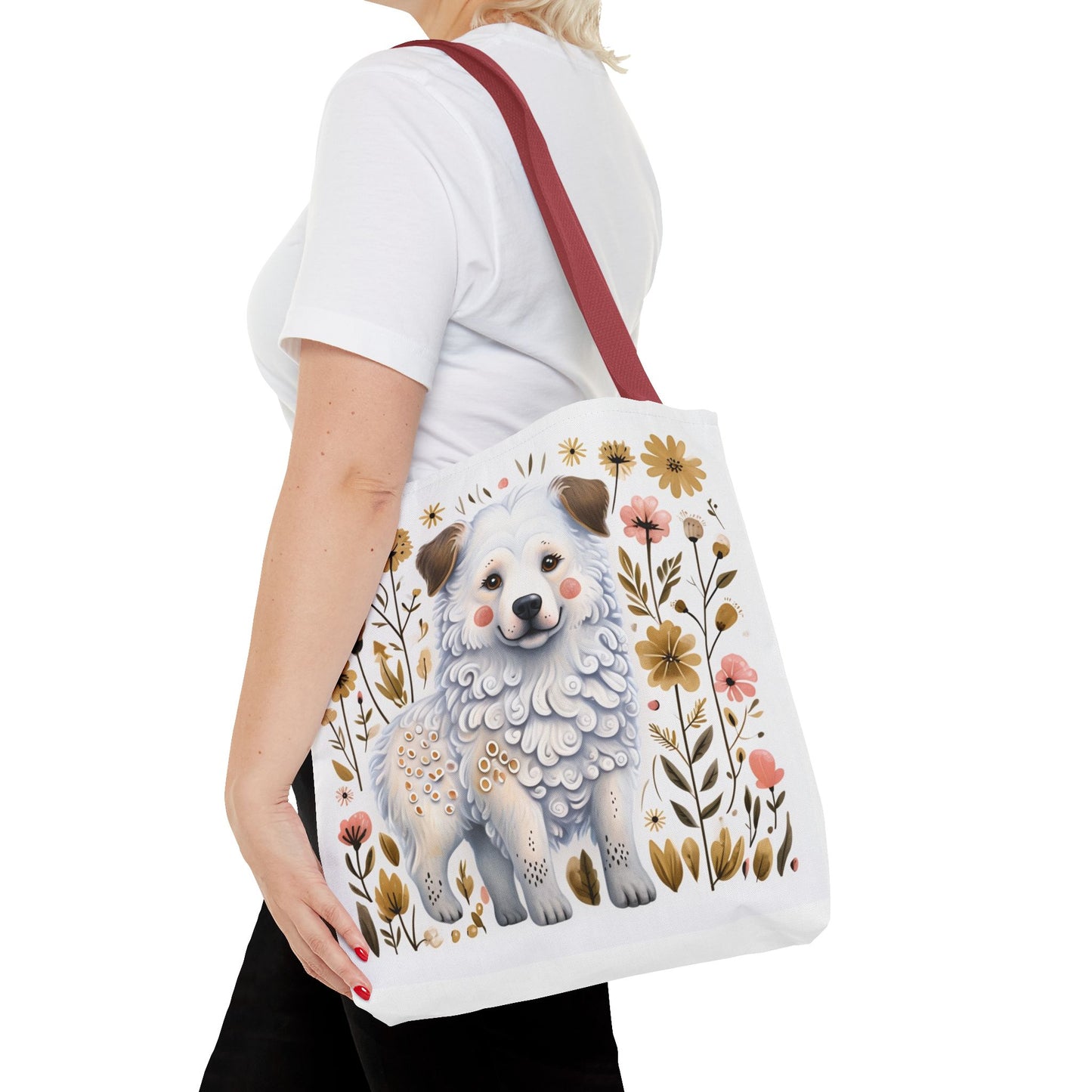 Folk Art Great Pyrenees Tote Bag for Animal Lovers | Fun & Stylish Shopping Bag