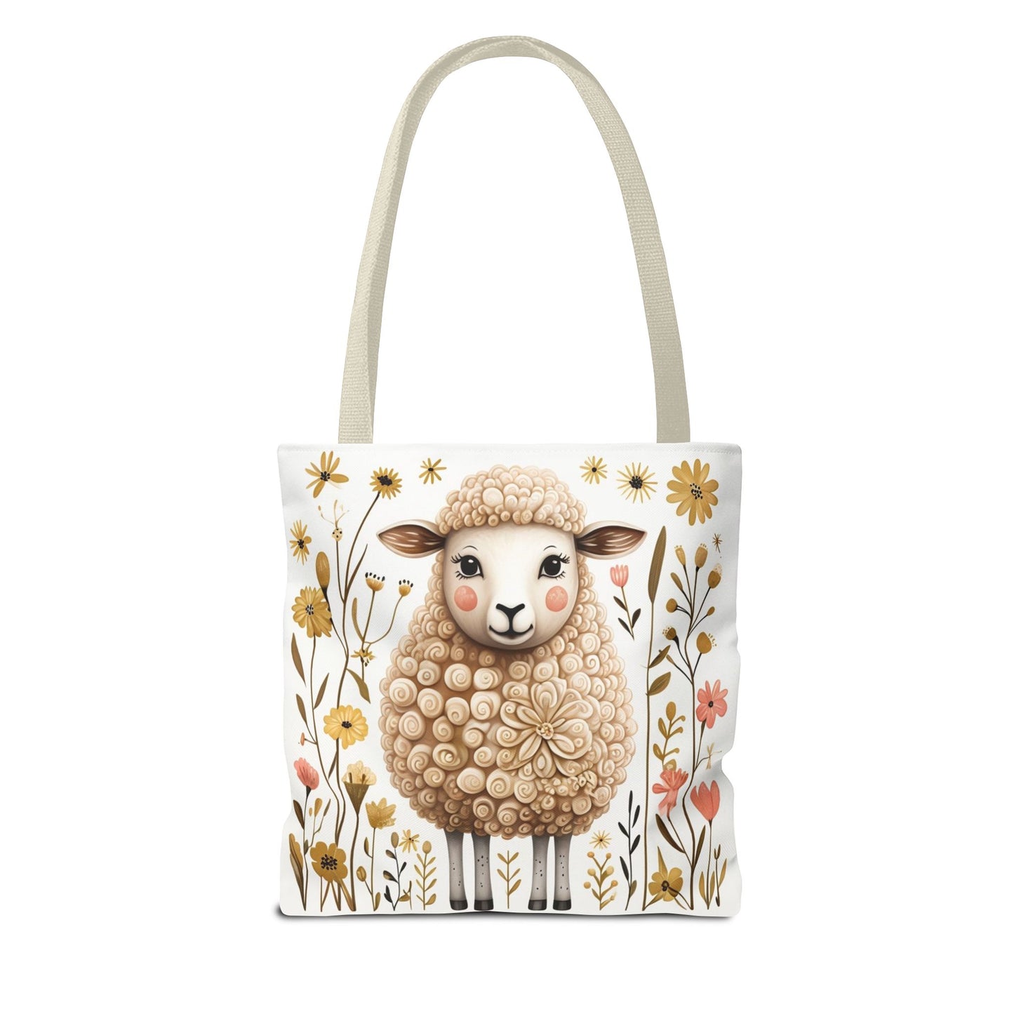 Folk Art Sheep Tote Bag for Animal Lovers | Fun & Stylish Shopping Bag