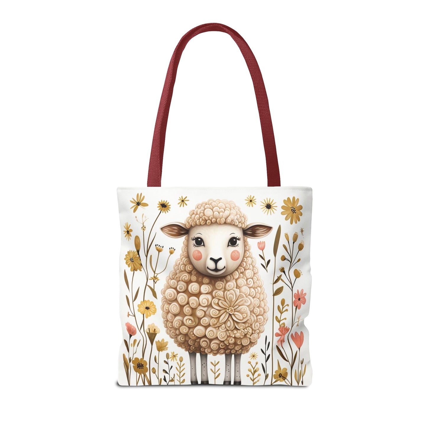 Folk Art Sheep Tote Bag for Animal Lovers | Fun & Stylish Shopping Bag