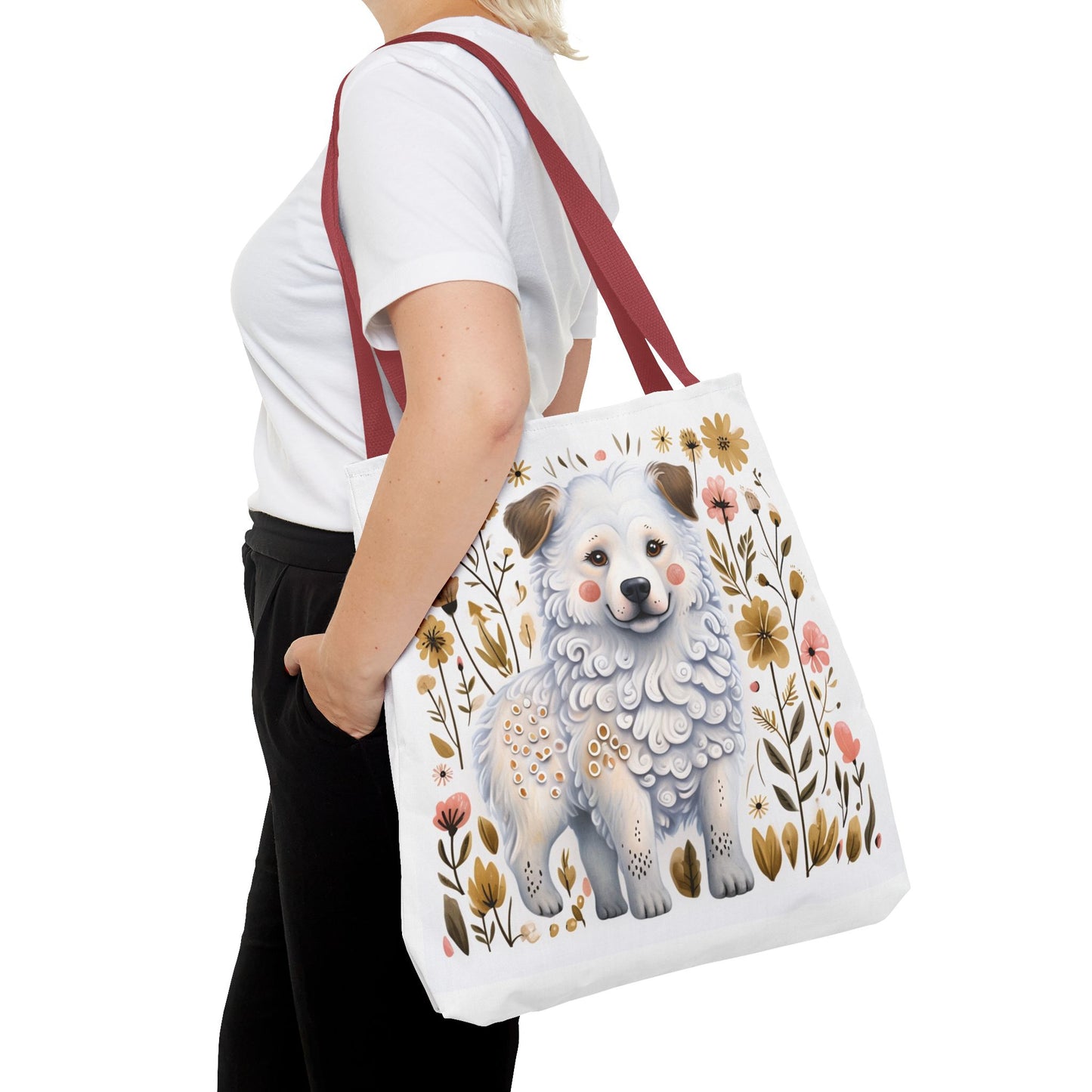 Folk Art Great Pyrenees Tote Bag for Animal Lovers | Fun & Stylish Shopping Bag