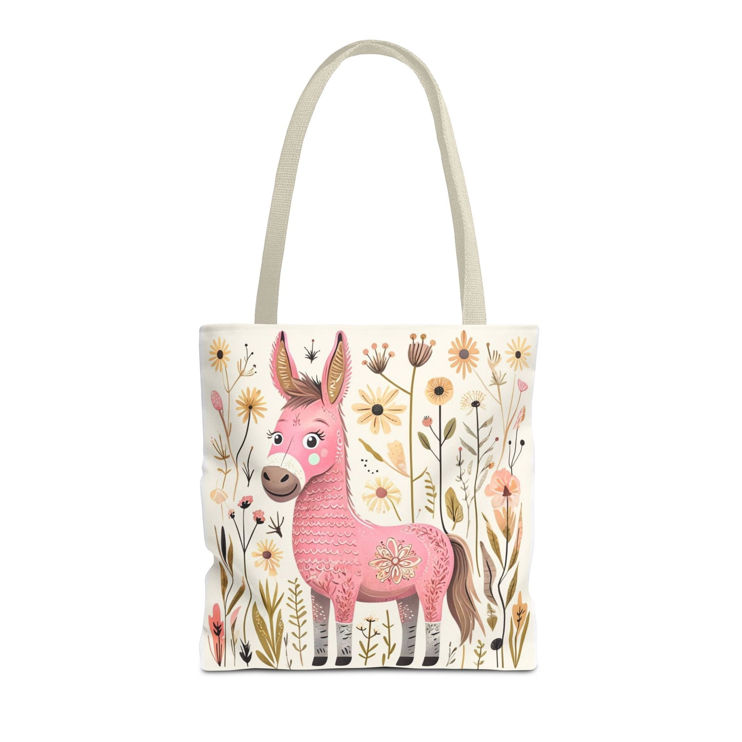 Folk Art Donkey Tote Bag for Animal Lovers | Fun & Stylish Shopping Bag