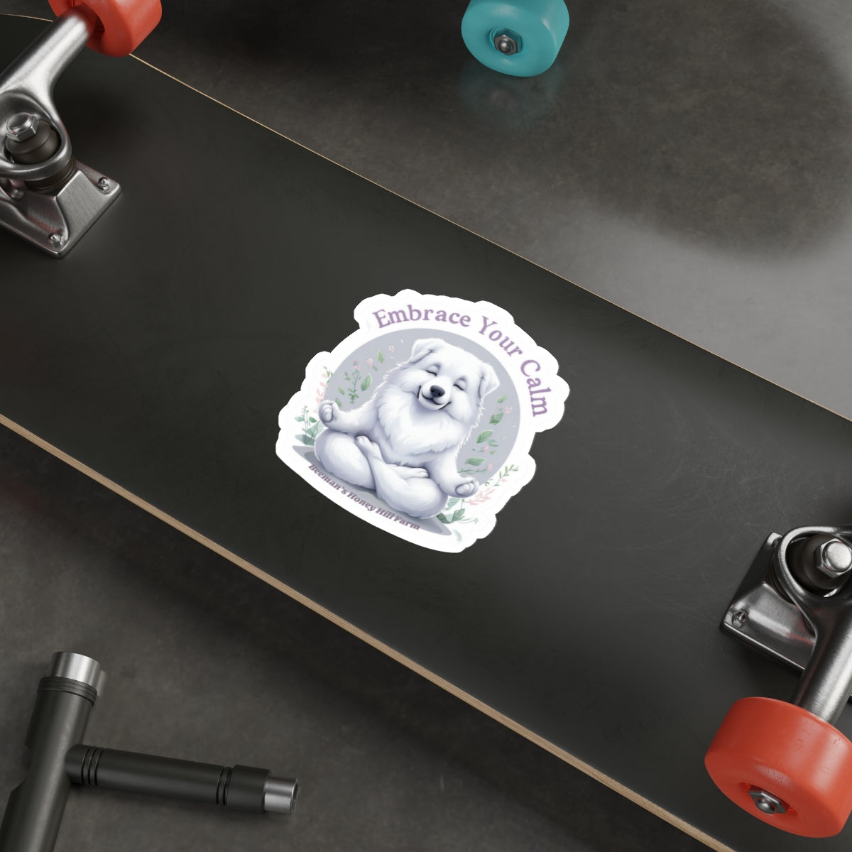 Great Pyrenees Embrace Your Calm Die-Cut Stickers | Beeman's Honey Hill Farm
