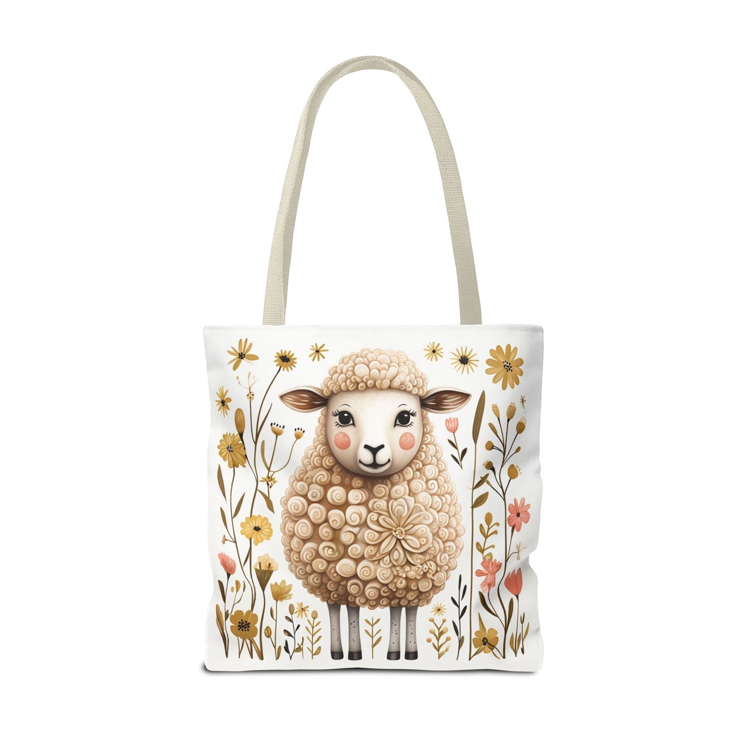 Folk Art Sheep Tote Bag for Animal Lovers | Fun & Stylish Shopping Bag