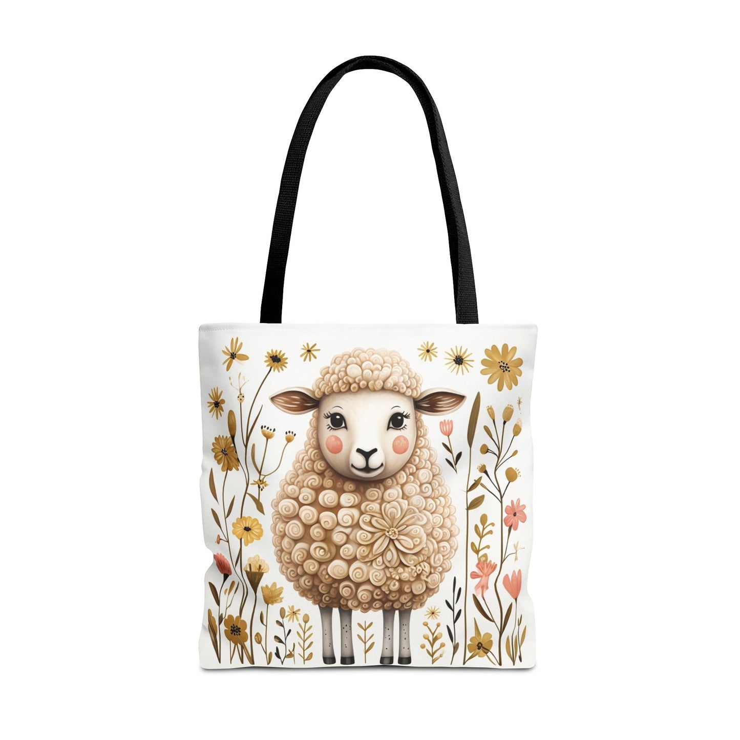 Folk Art Sheep Tote Bag for Animal Lovers | Fun & Stylish Shopping Bag