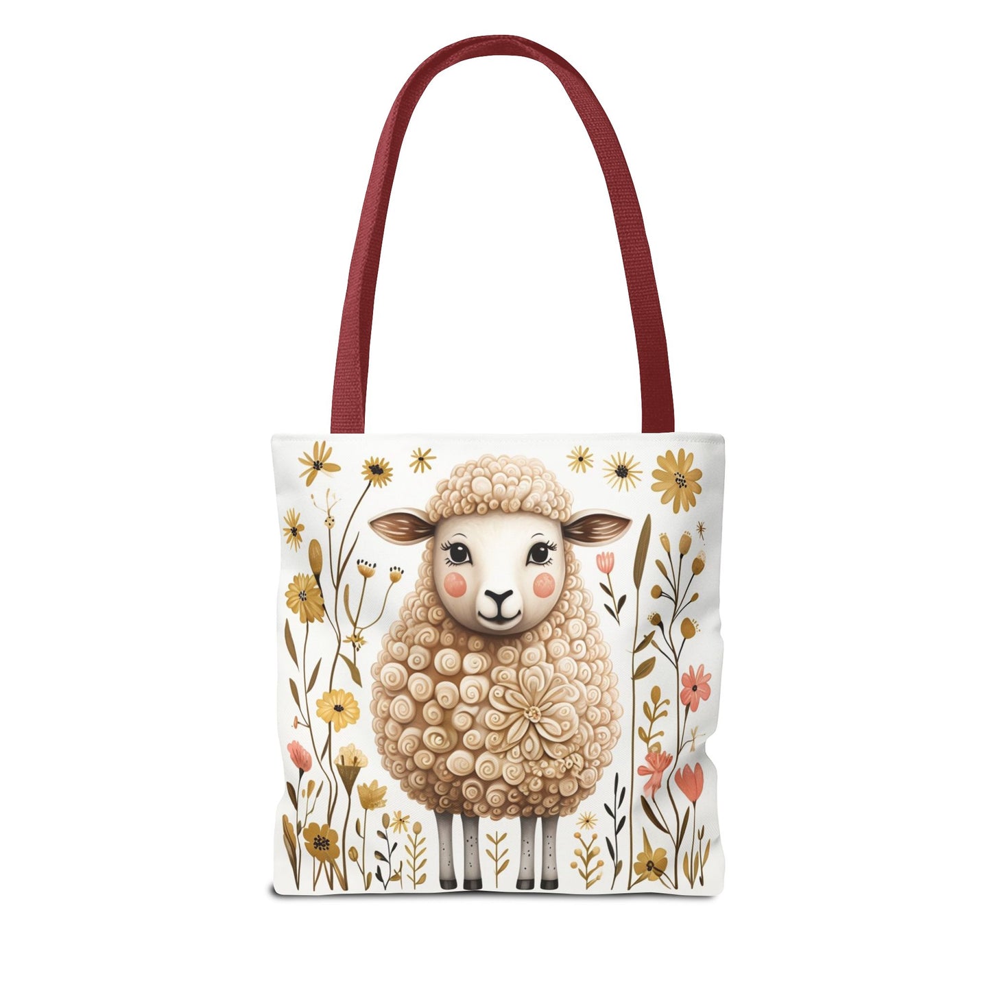 Folk Art Sheep Tote Bag for Animal Lovers | Fun & Stylish Shopping Bag