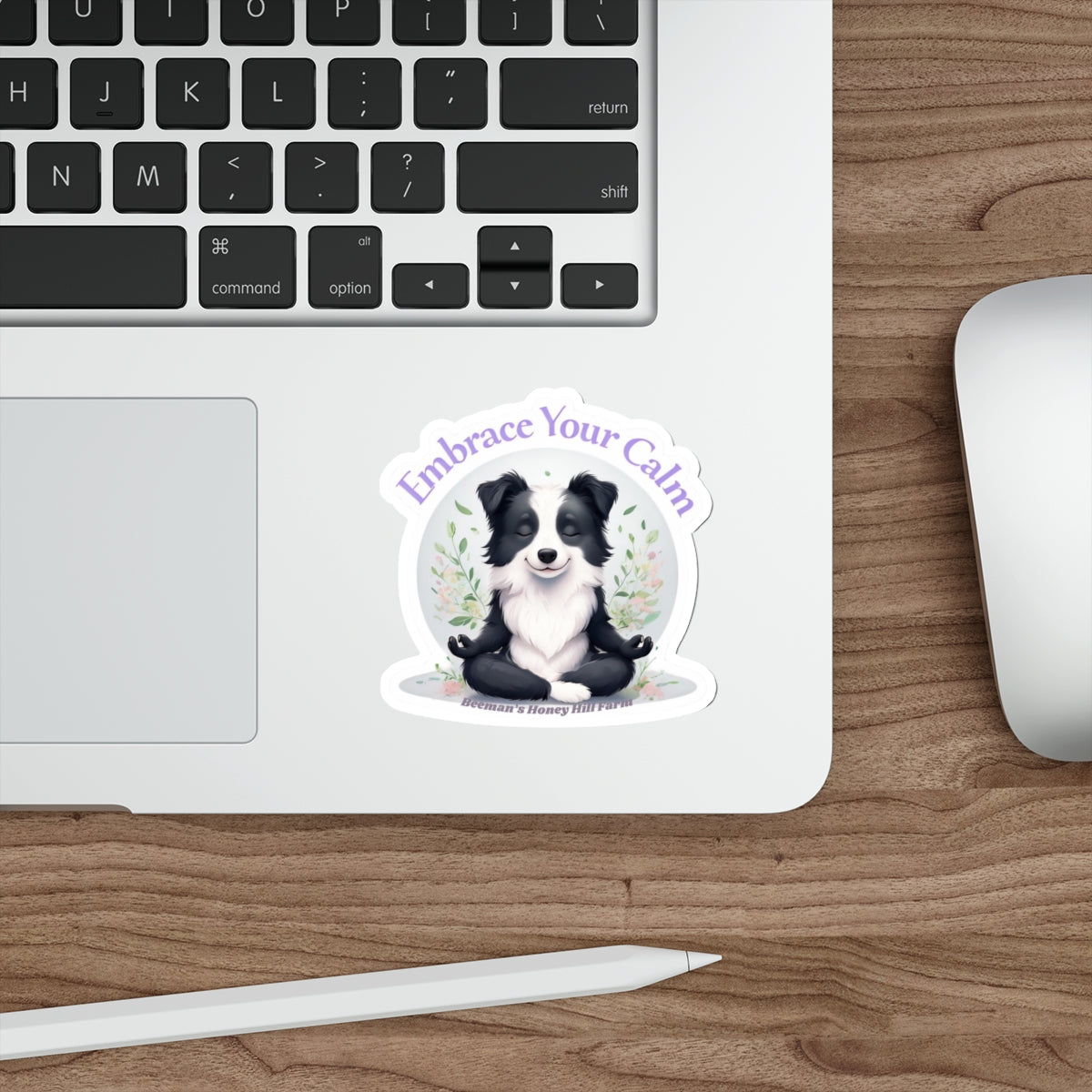 Border Collie Embrace Your Calm Die-Cut Stickers | Beeman's Honey Hill Farm
