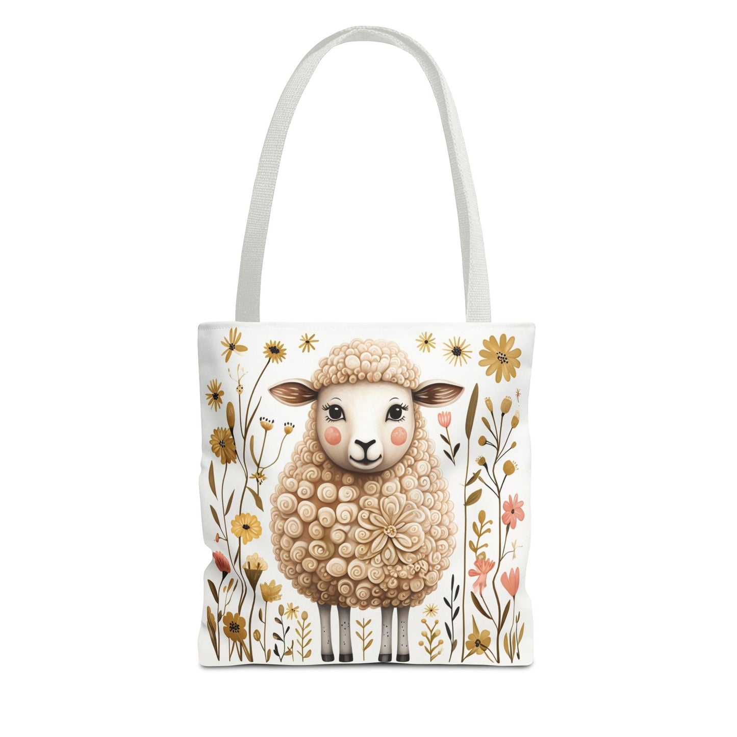 Folk Art Sheep Tote Bag for Animal Lovers | Fun & Stylish Shopping Bag