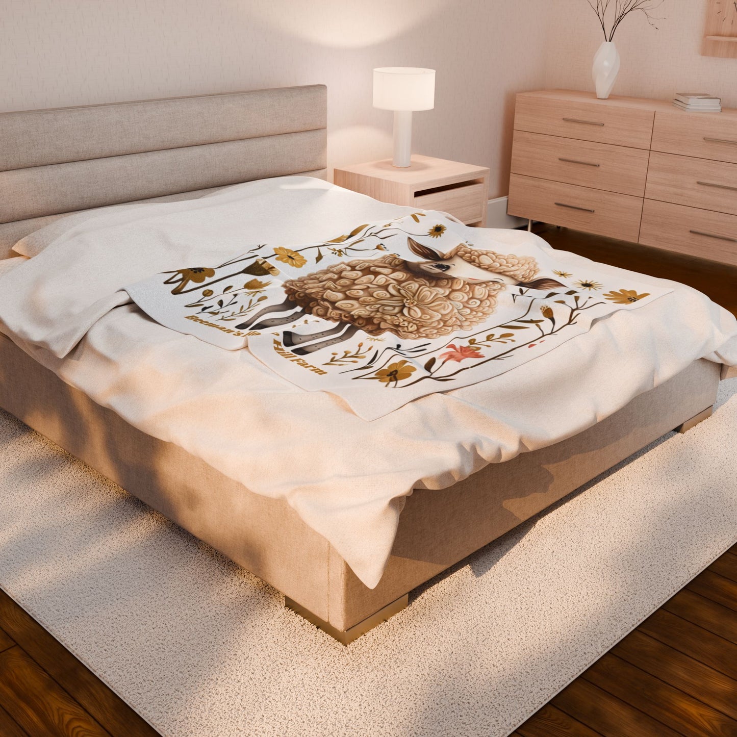 Cozy Farmhouse Lamb Plush Blanket - Perfect for Home Decor & Gifting