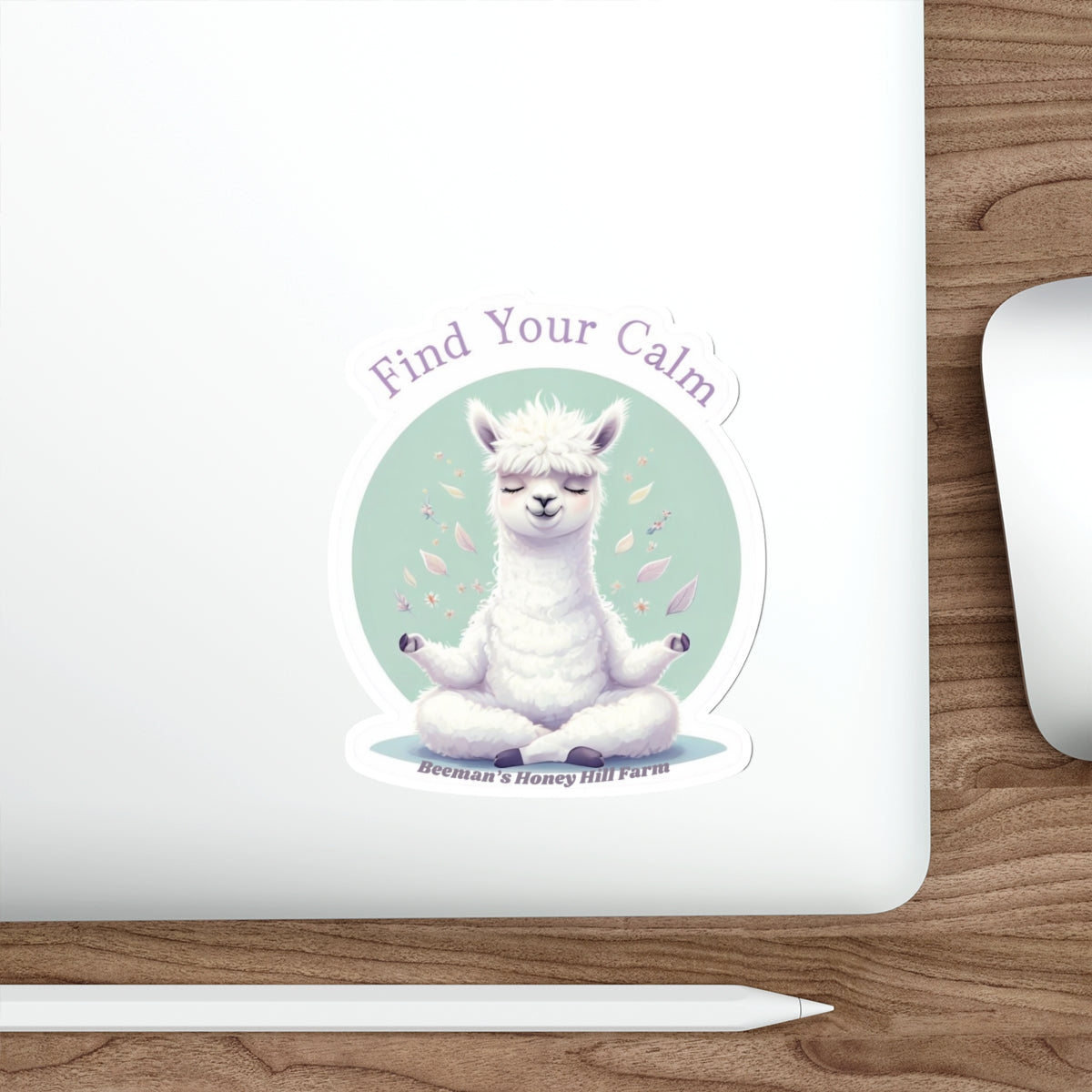 Alpaca Find Your Calm Die-Cut Stickers | Beeman's Honey Hill Farm