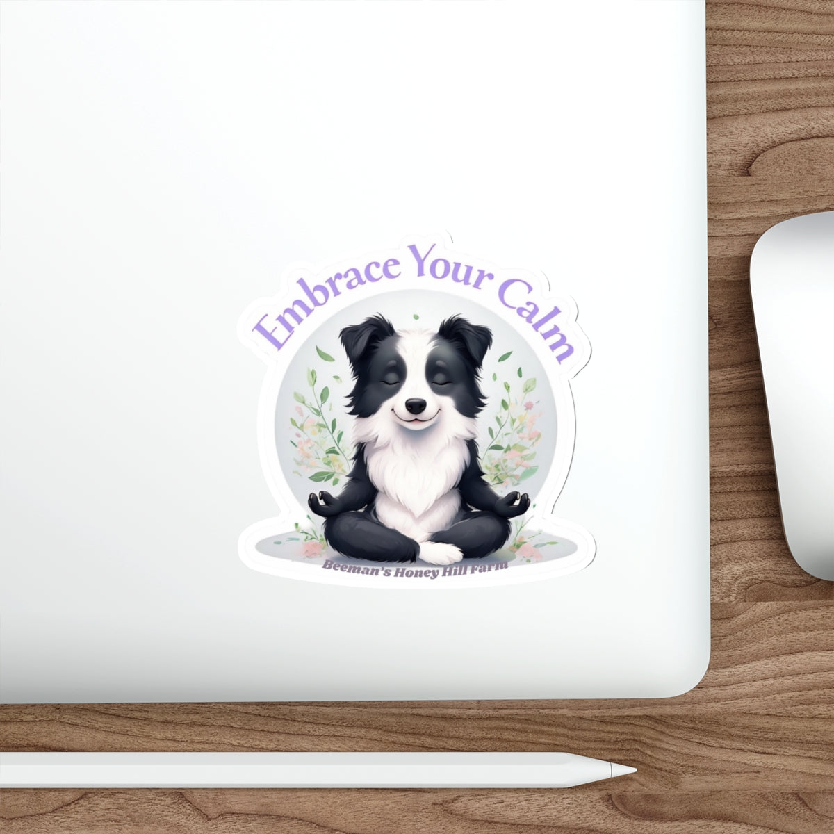 Border Collie Embrace Your Calm Die-Cut Stickers | Beeman's Honey Hill Farm