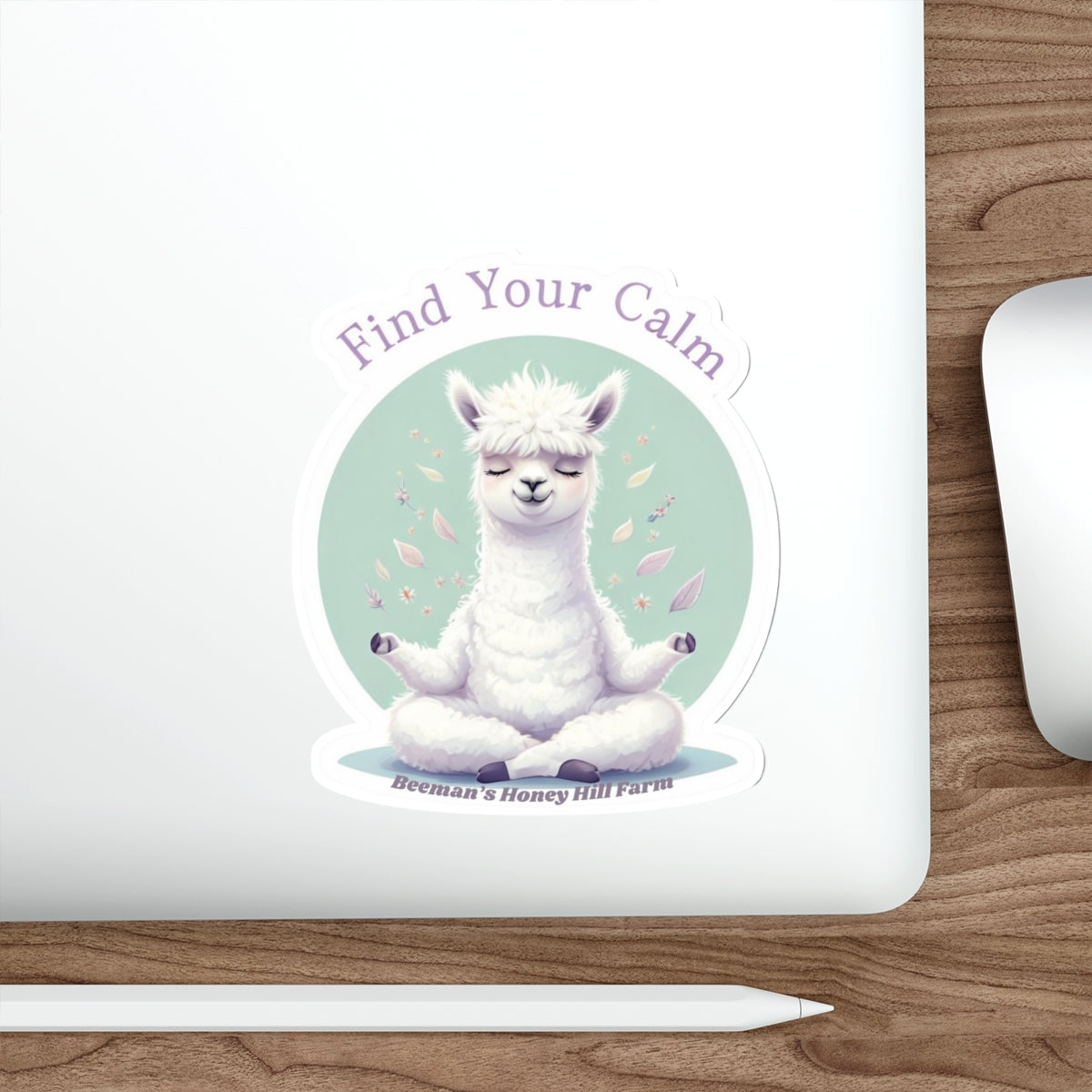 Alpaca Find Your Calm Die-Cut Stickers | Beeman's Honey Hill Farm
