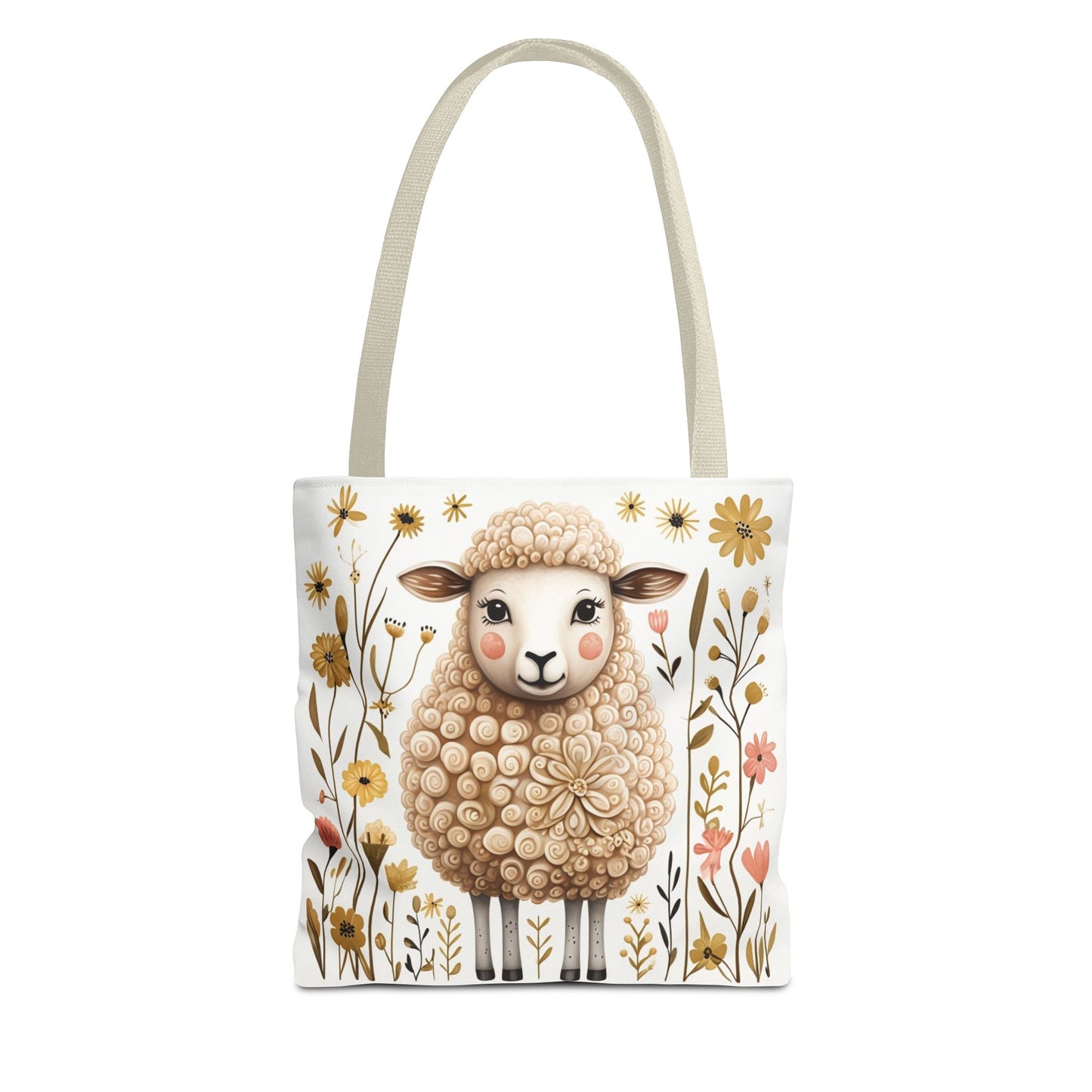 Folk Art Sheep Tote Bag for Animal Lovers | Fun & Stylish Shopping Bag
